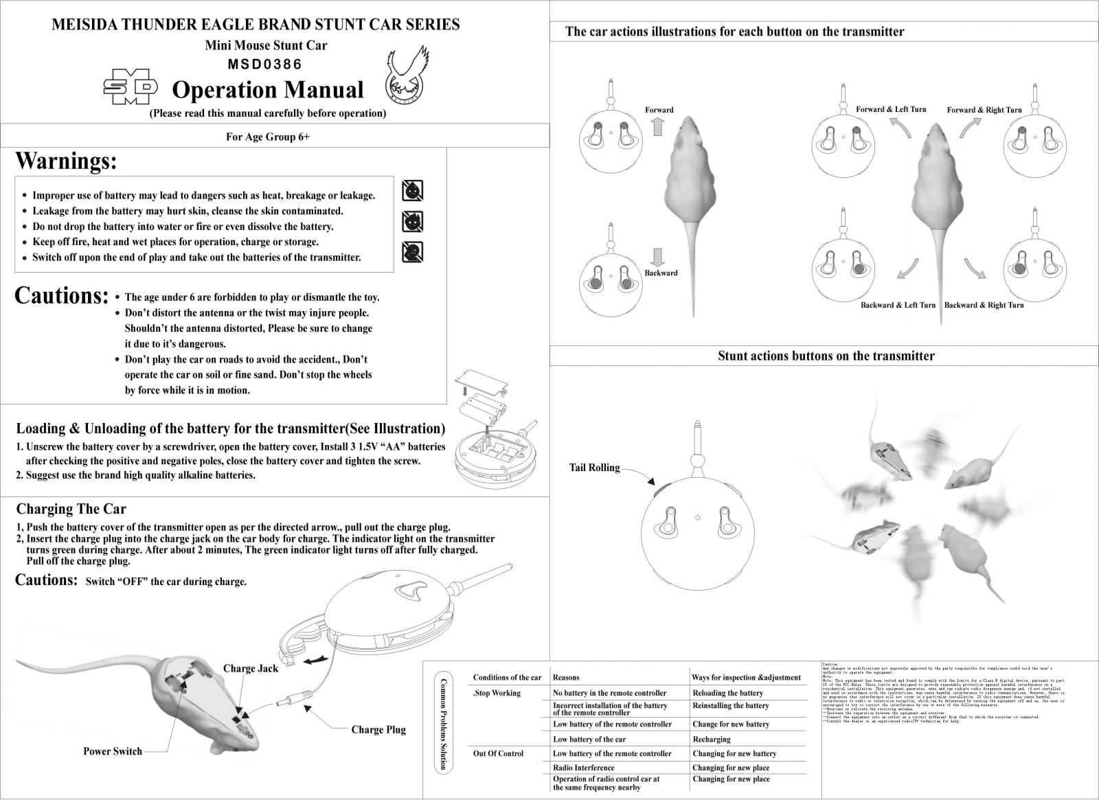 Meisida Electronic Toys MSD03861990 Users Manual