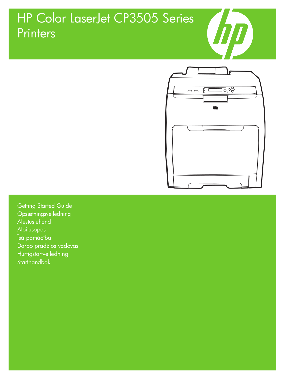 HP LaserJet CP3505 Getting Started Guide