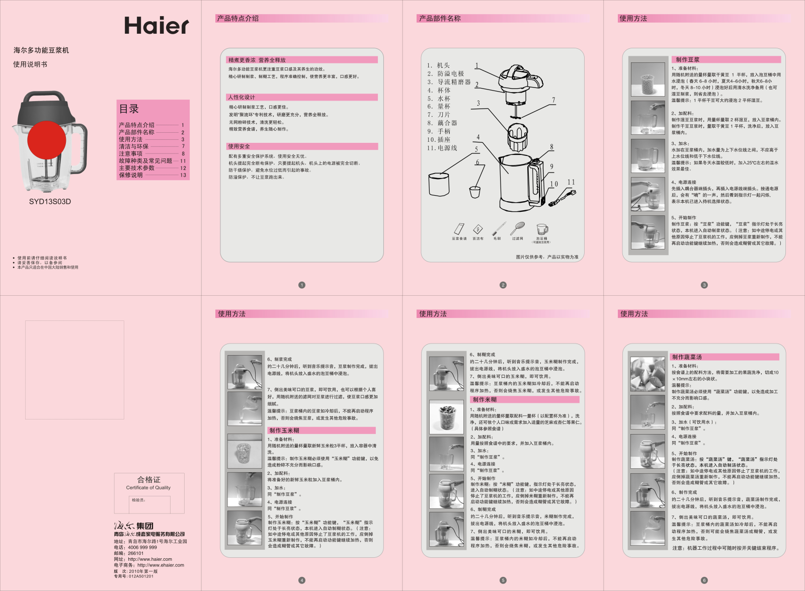 Haier SYD13S03D User Manual