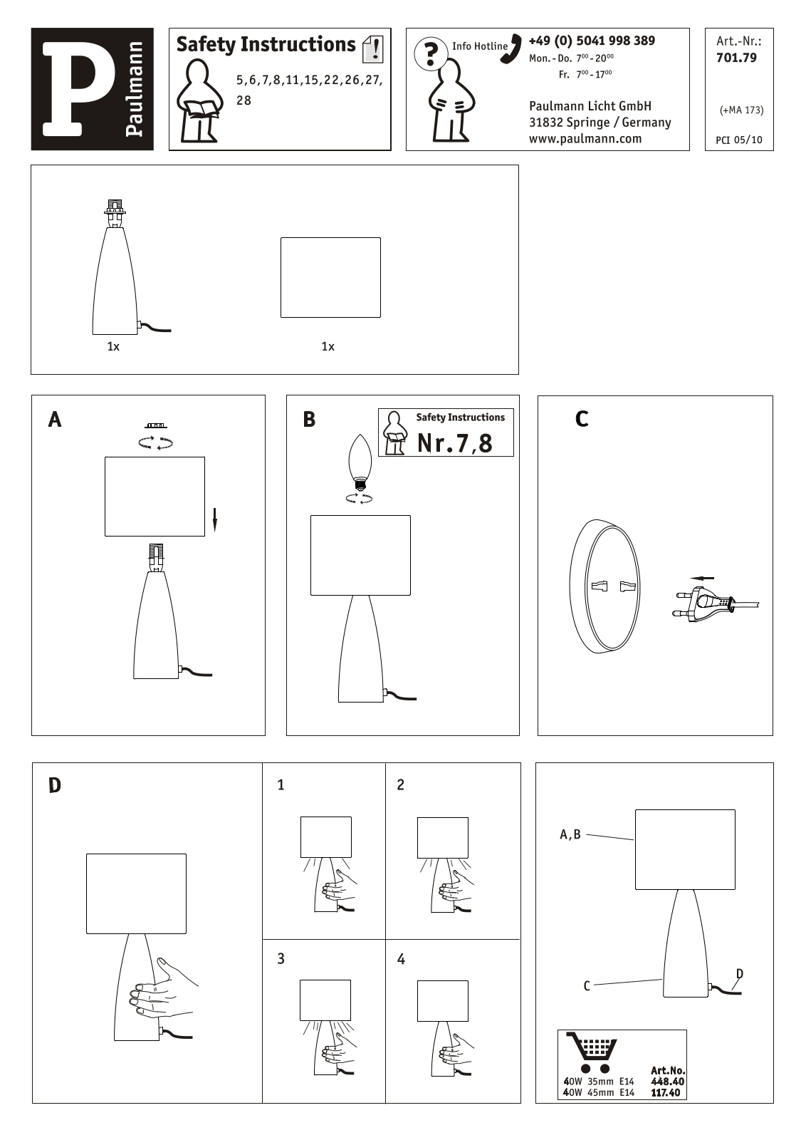 Paulmann 70179 Safety instructions - ManualMachine.com
