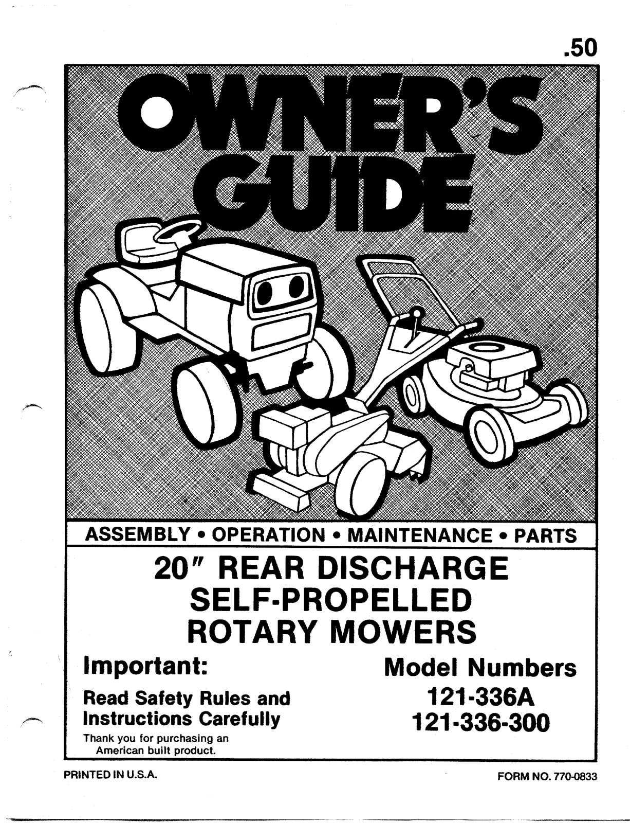 MTD 121-336-300, 121-336A User Manual