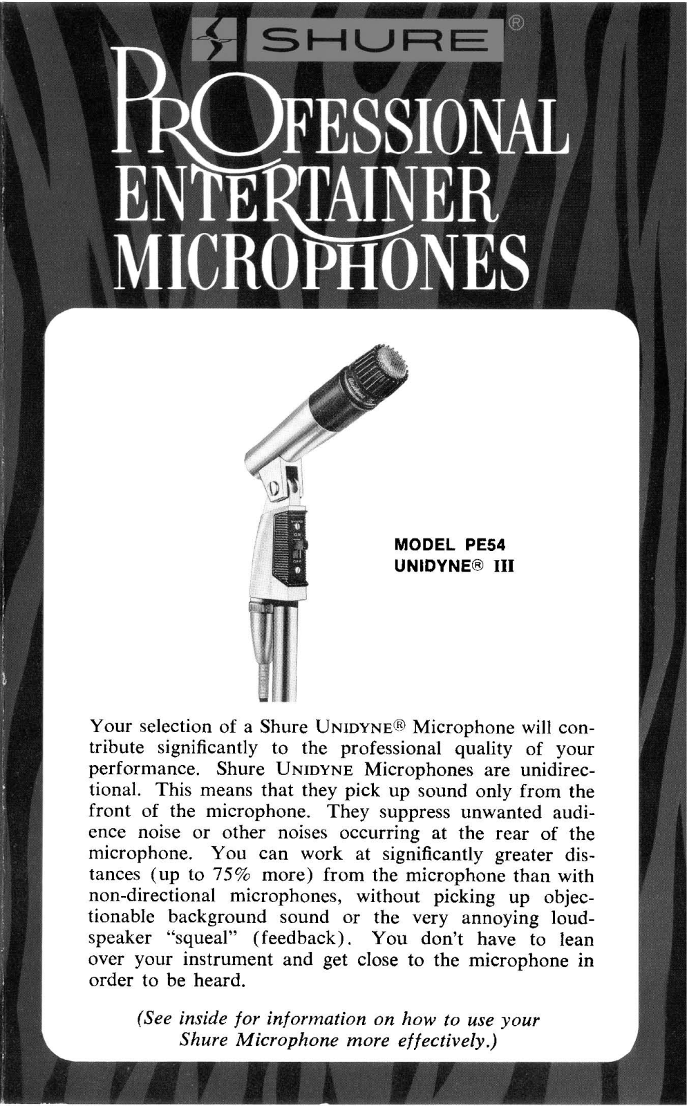 Shure PE54 User Guide - ManualMachine.com