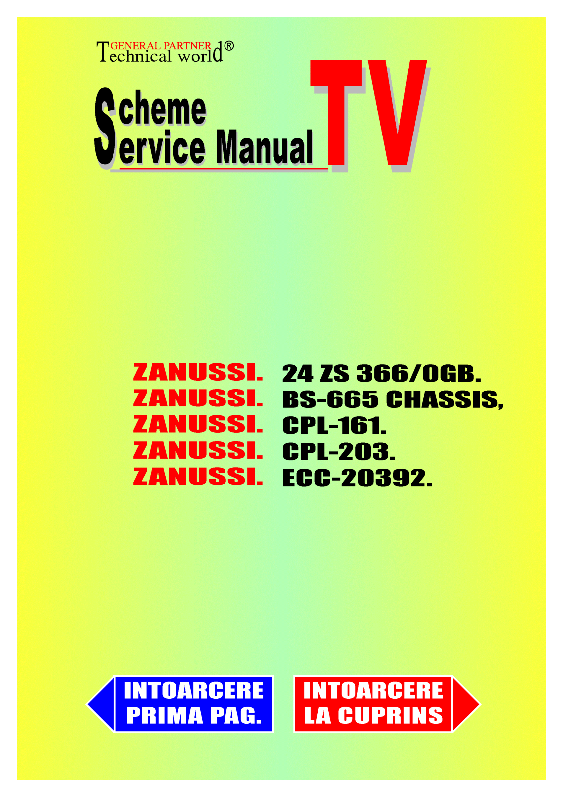 Zanussi 24ZS366, BS665, CPL-161, CPL-203, ECC-20392 Schematic