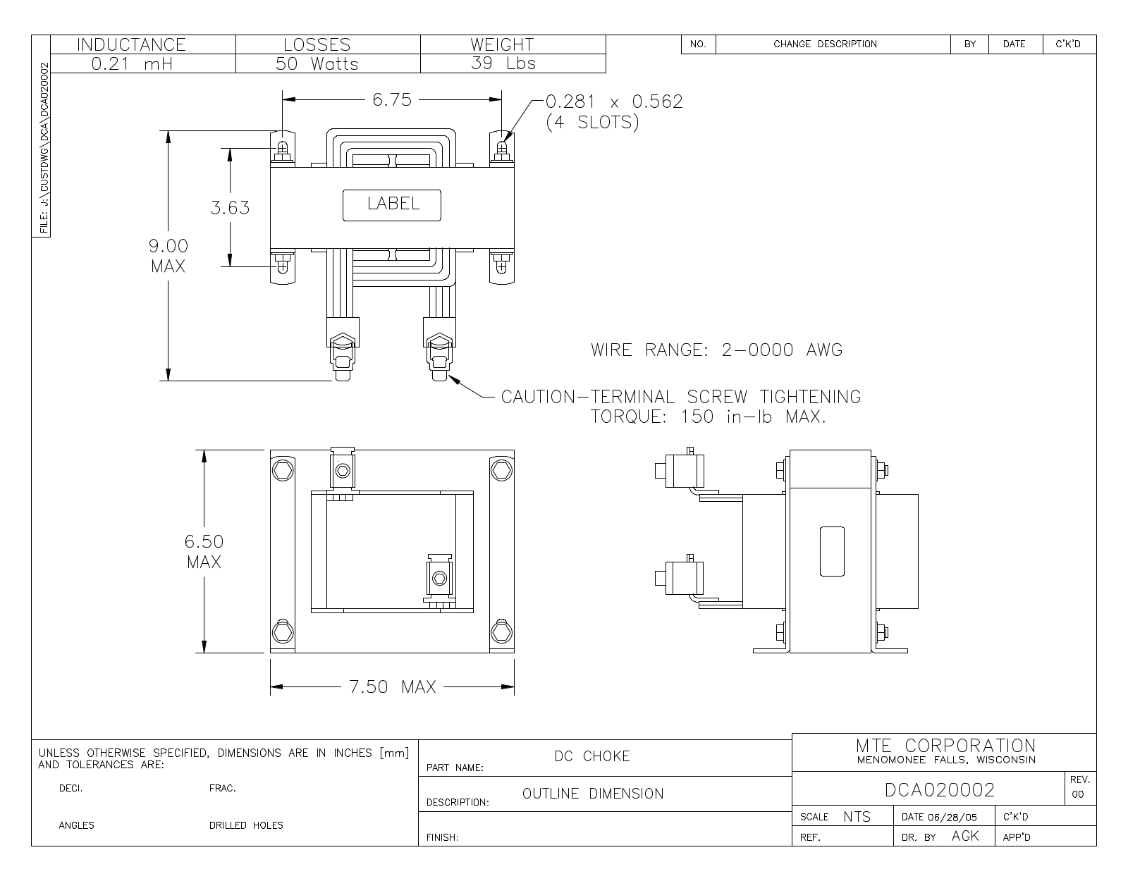 MTE DCA020002 CAD Drawings