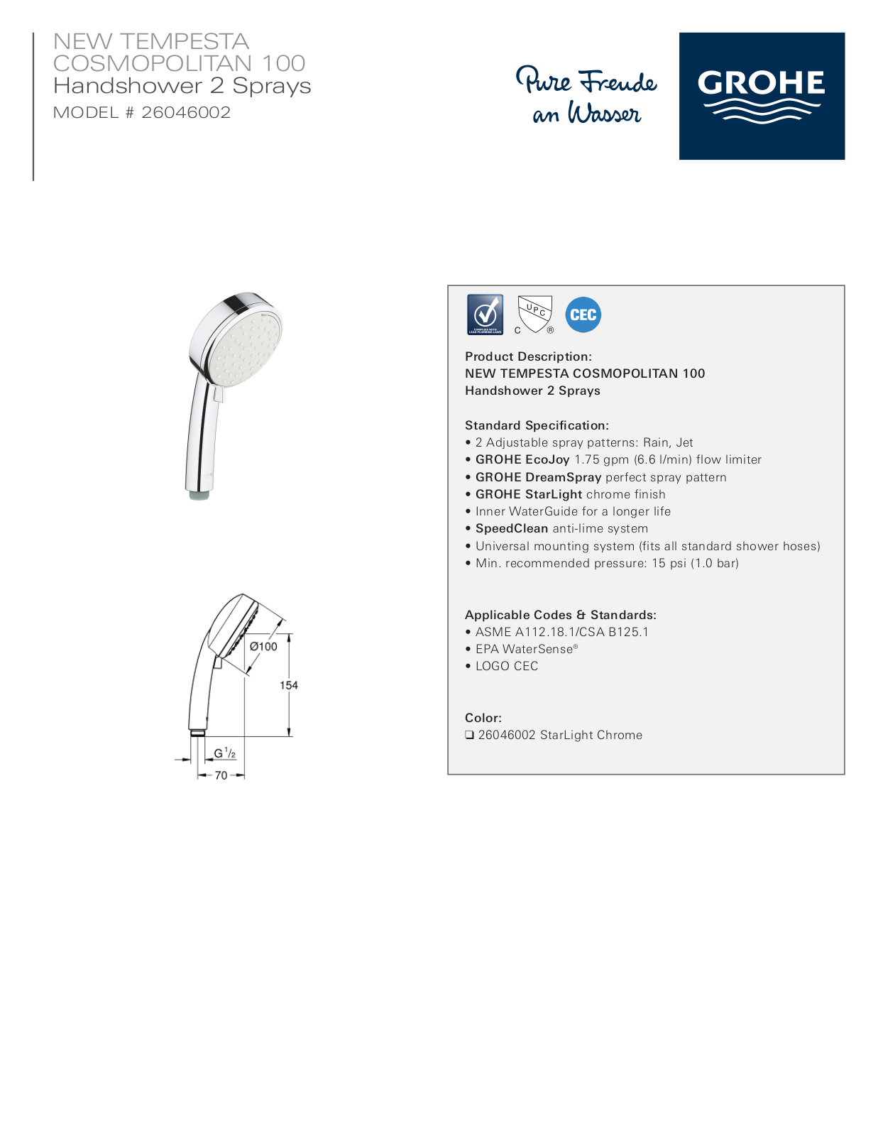 GROHE GRH5161 Specifications - ManualMachine.com