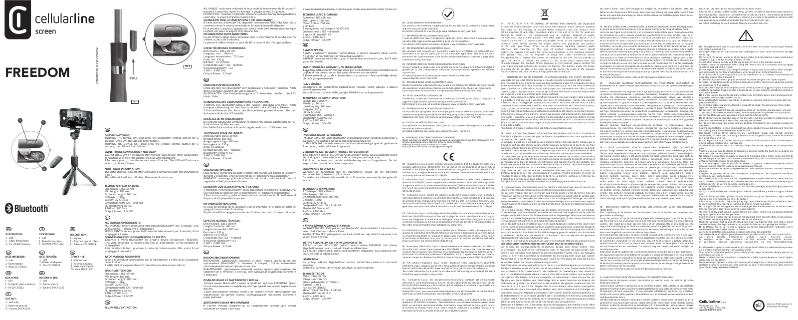 CELLULARLINE ISTRBTBTSELFIESTICKFREEK, Freedom User guide - ManualMachine.com
