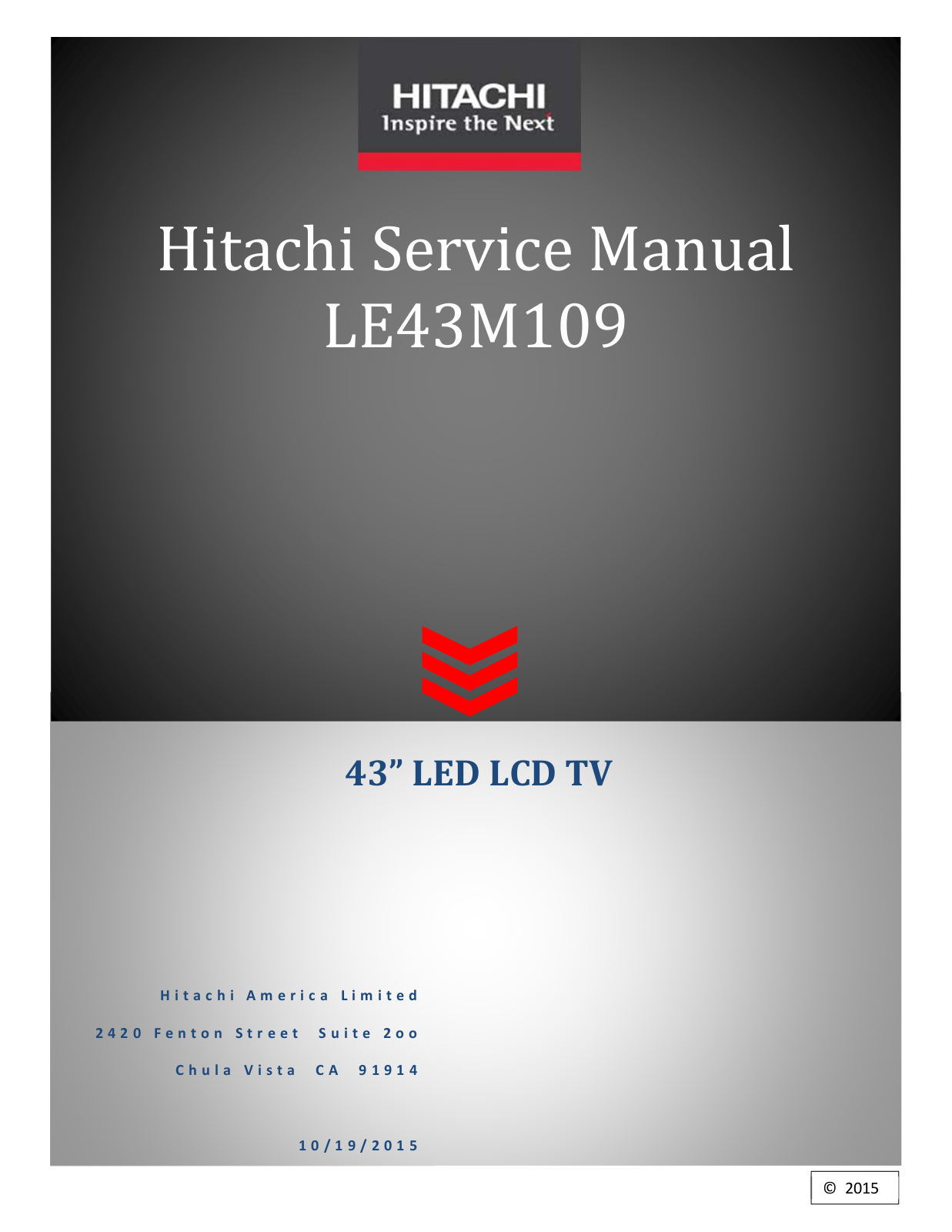 Hitachi LE43M109 Schematic