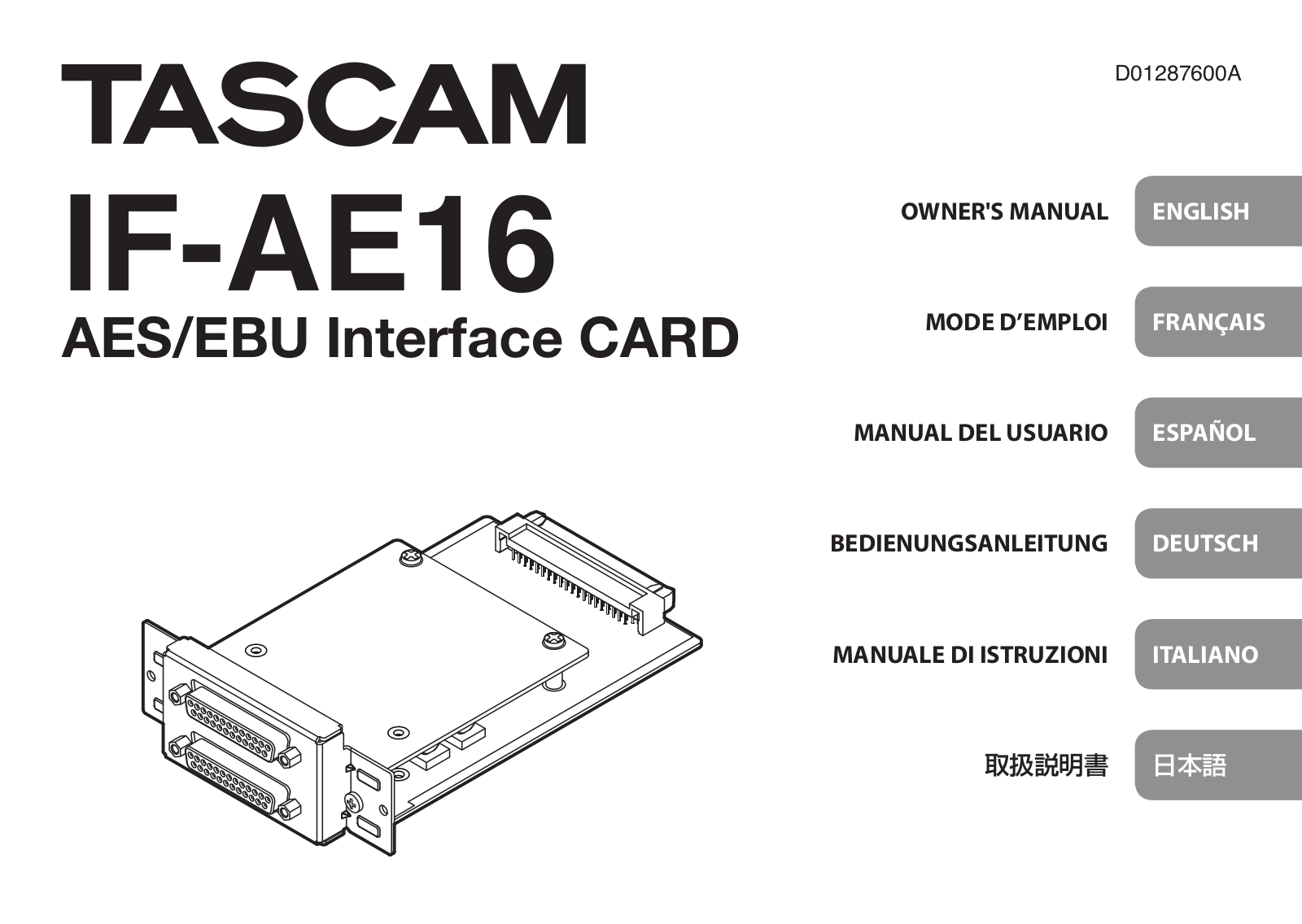 Tascam IF-AE16 Users Manual