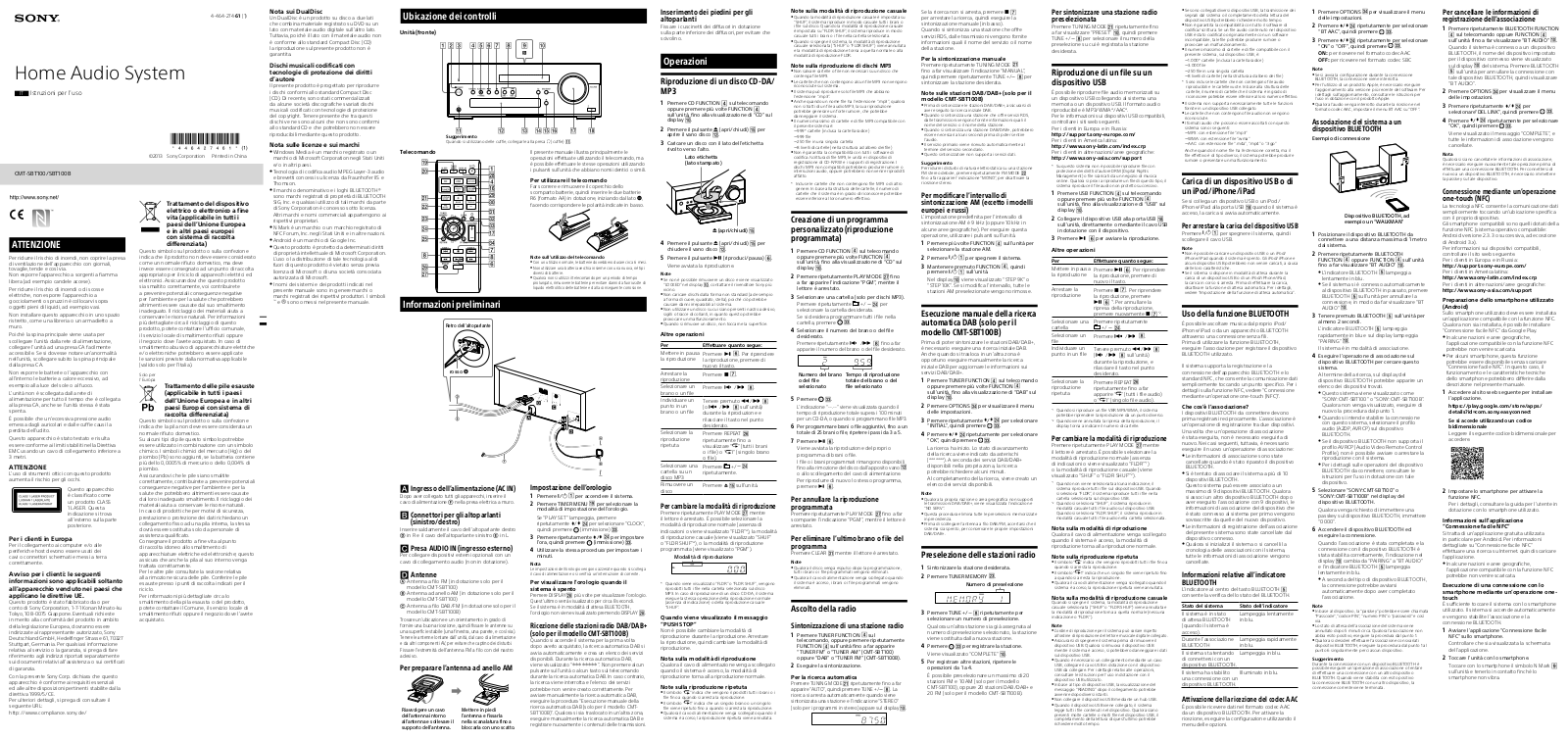 Sony CMT-SBT100, CMT-SBT100B User guide