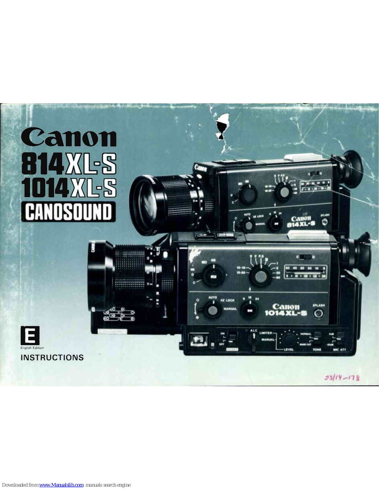 Canon Canosound 1014XL-S, Canosound 814XL-S Instructions Manual