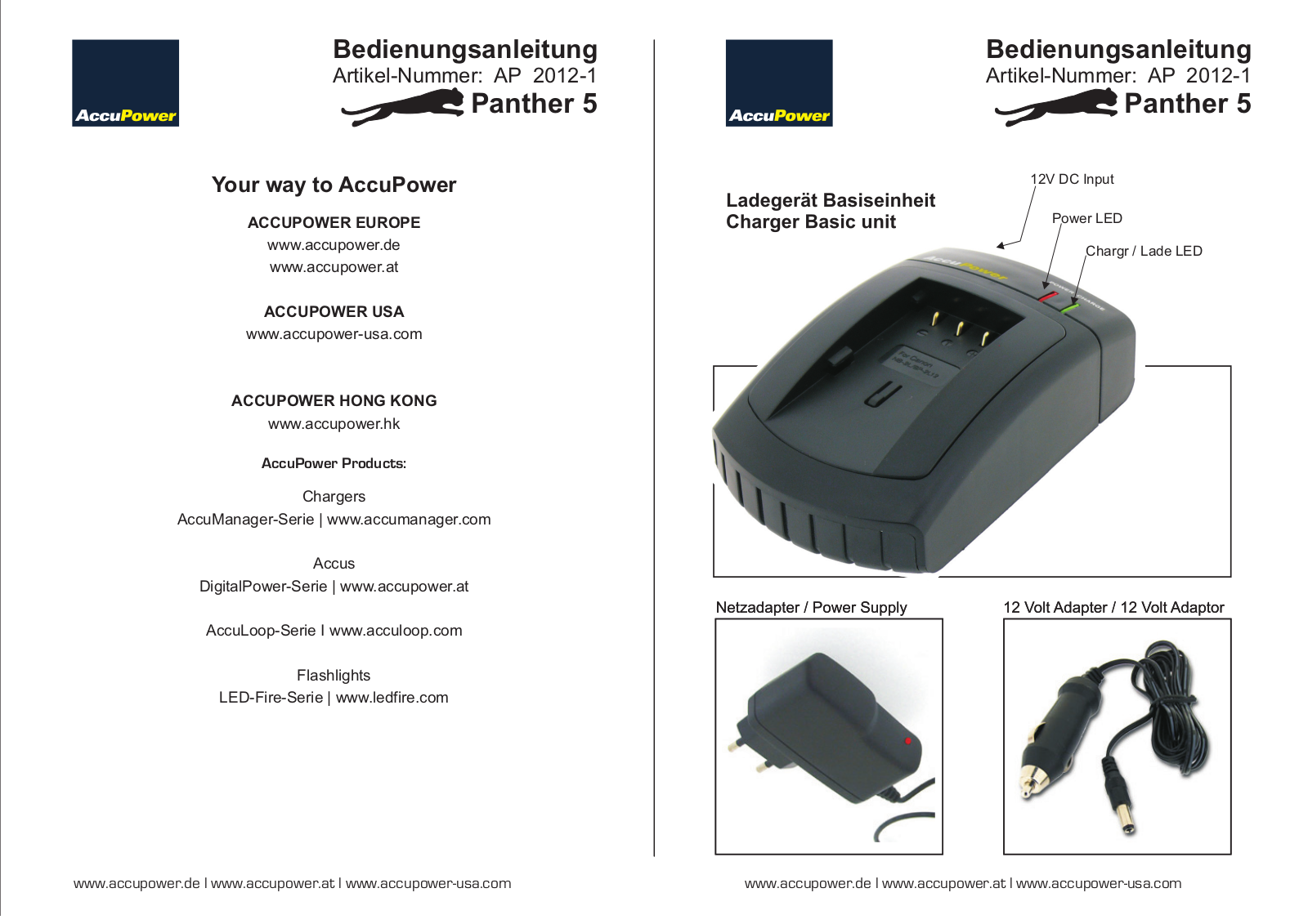 AccuPower Panther5 operation manual