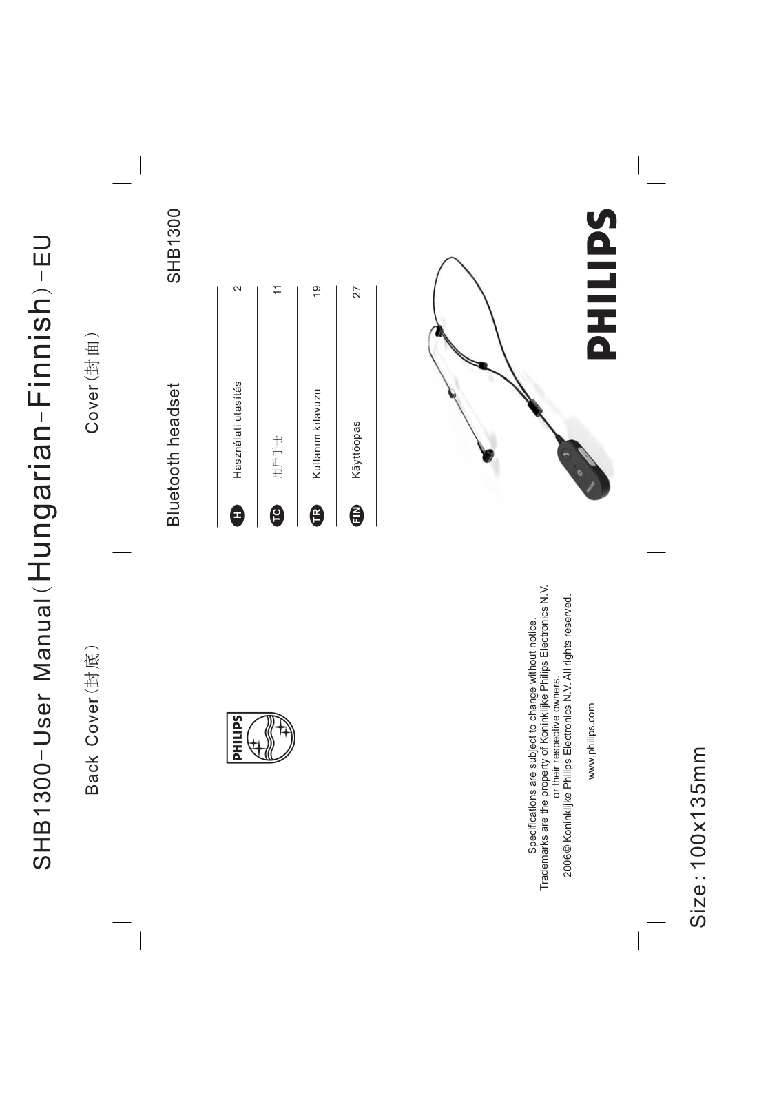 Philips SHB1300 User Manual