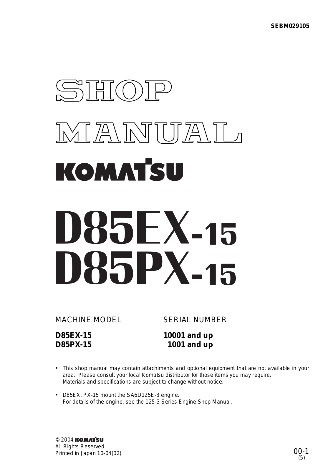 Komatsu d85ex15 User Manual