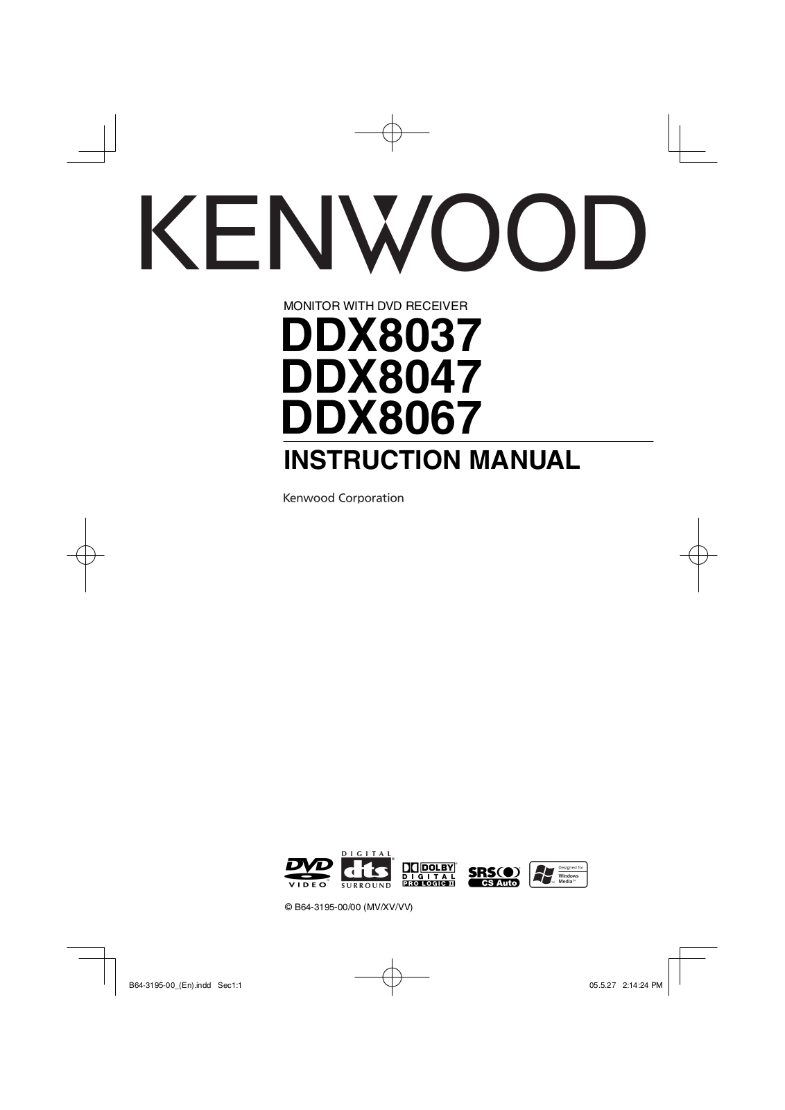 Kenwood DDX8037, DDX8047, DDX8067 Instruction Manual