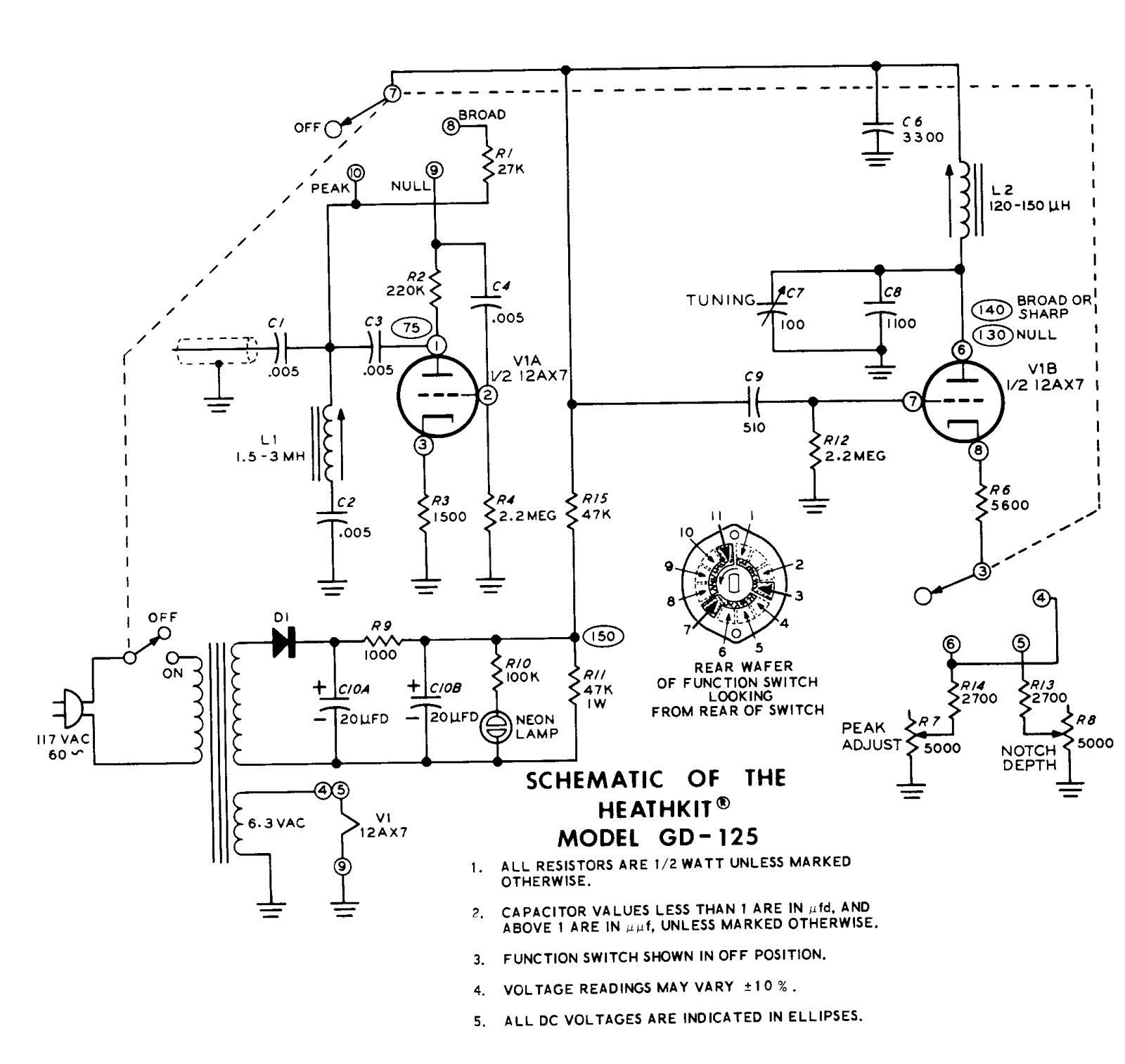 Heath Company GD-125-Q Schematic