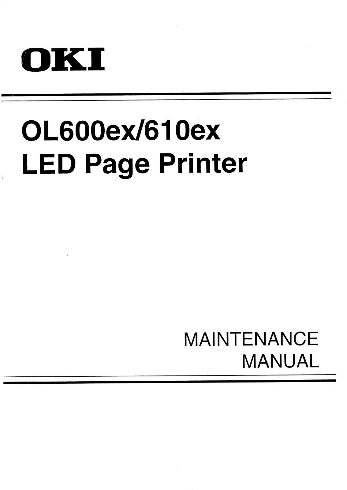 OKI OL600ex, OL610ex Service manual