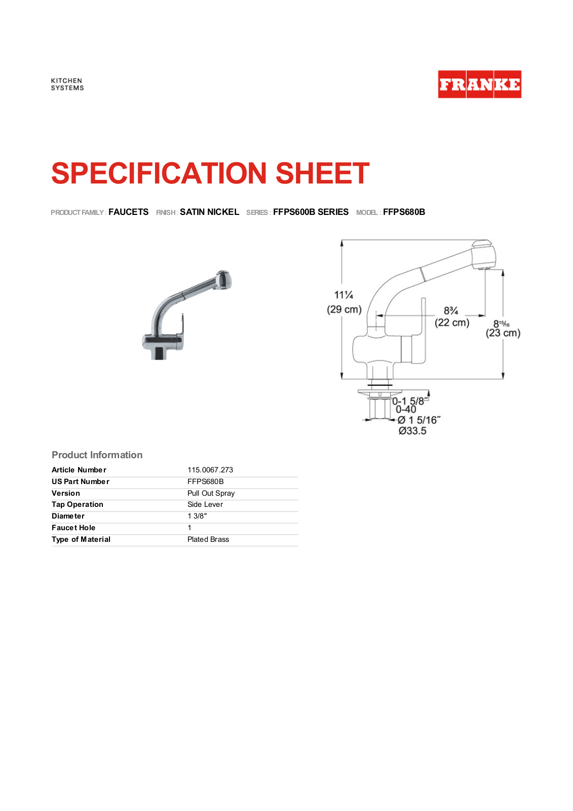 Franke Foodservice FFPS680B User Manual