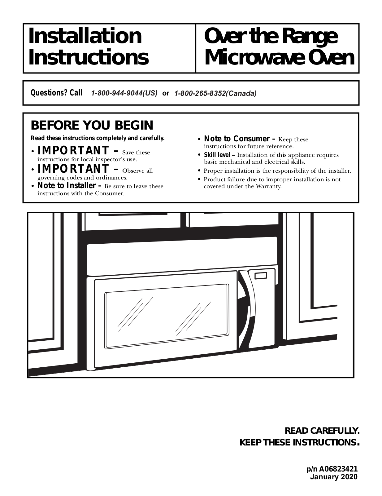 Frigidaire FFMV1846VBA, FFMV1846VDA, FFMV1846VSA, FFMV1846VWA, LFMV1846VFA Installation Guide