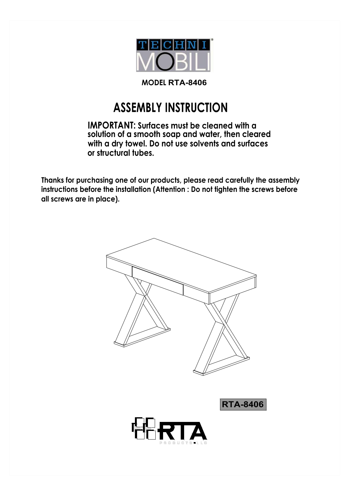 RTA Products RTA-8406 User Manual