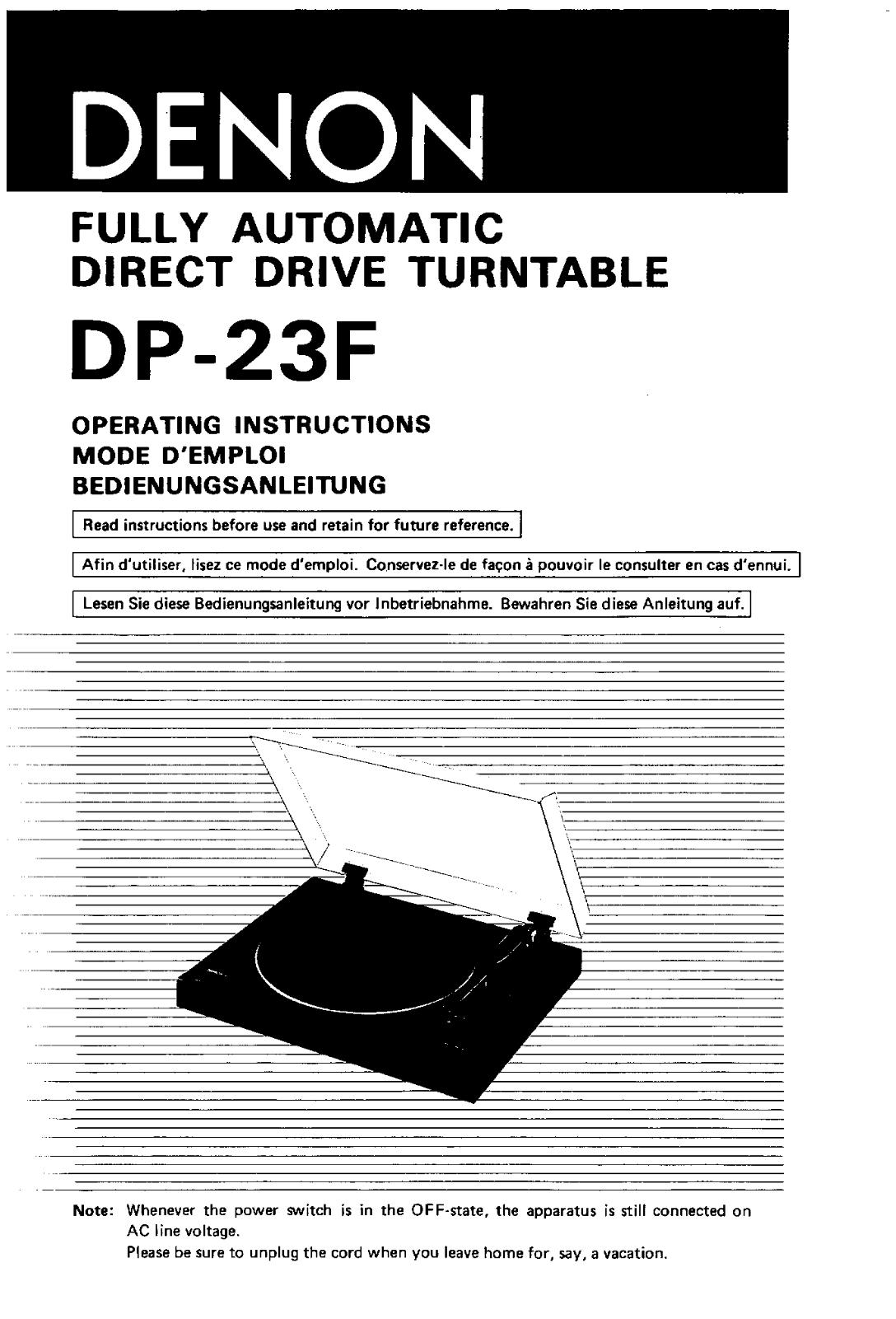 DENON DP 23F User Manual