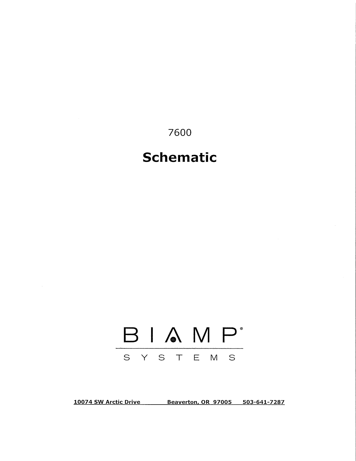 Biamp 7600 User Manual