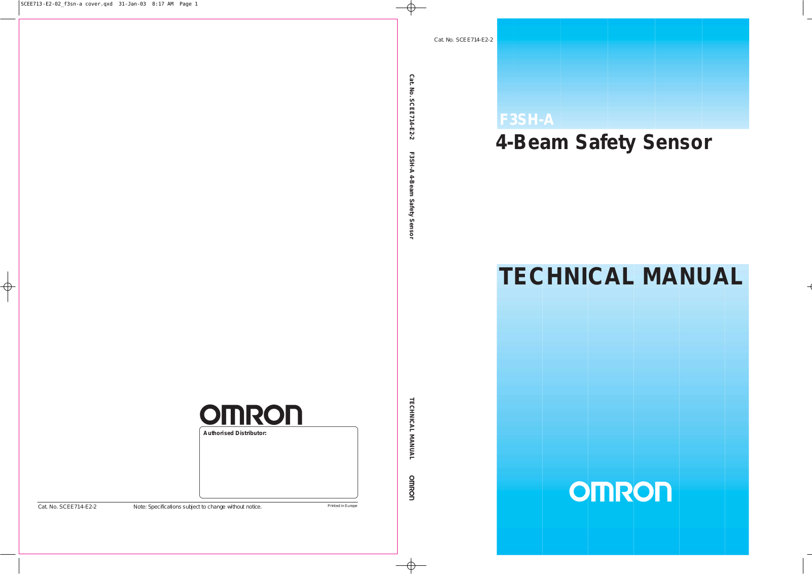 Omron F3SH-A TECHNICAL MANUAL