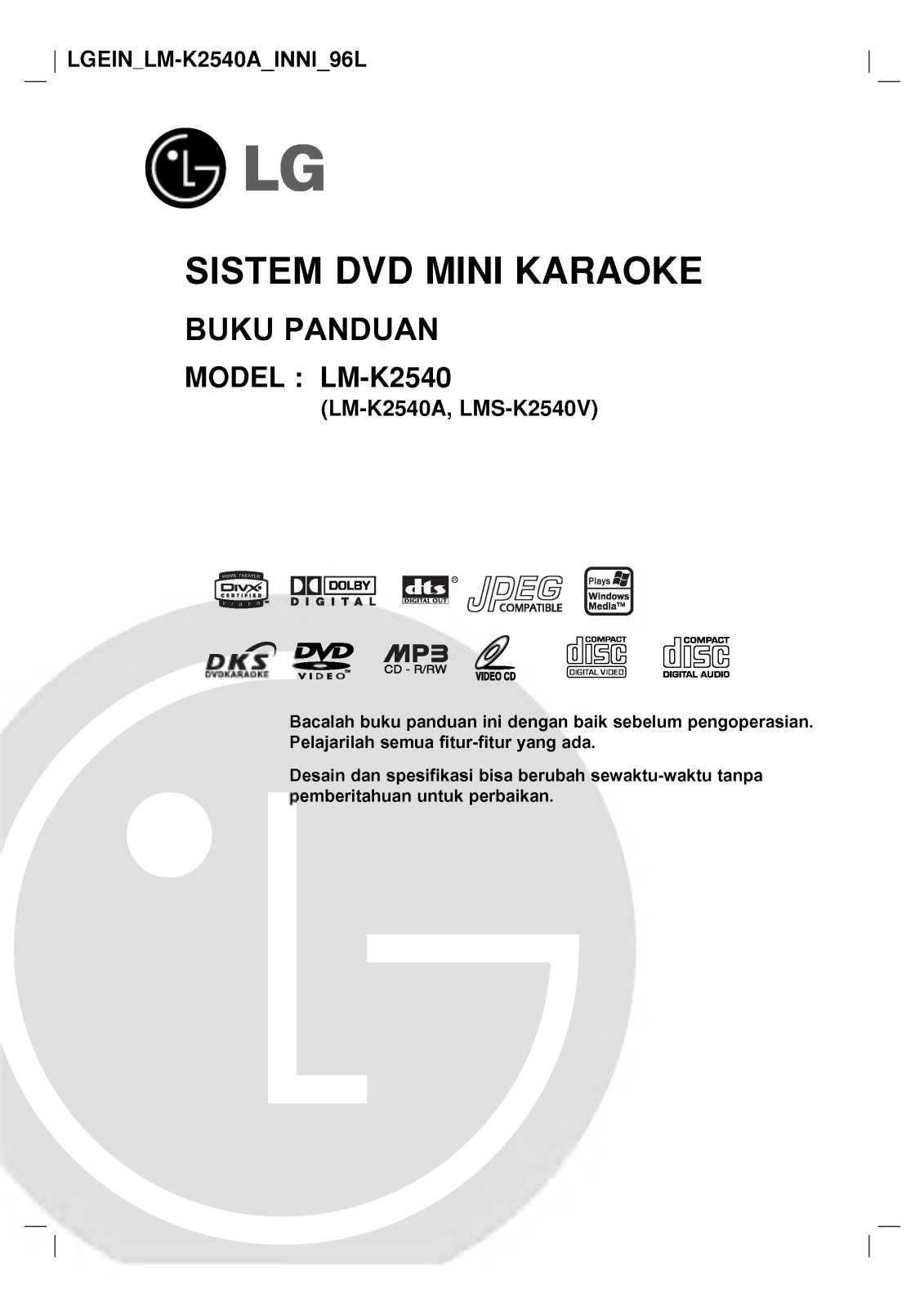 LG LM-K2540A Manual book