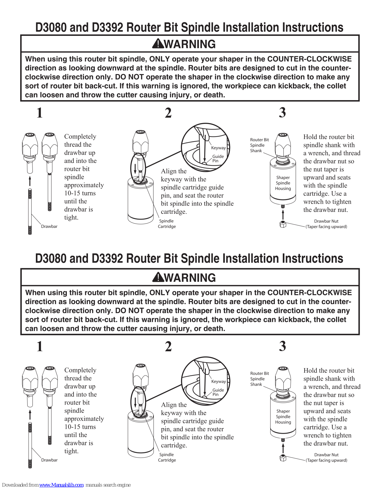 Grizzly D3080, D3392 Installation Instructions Manual