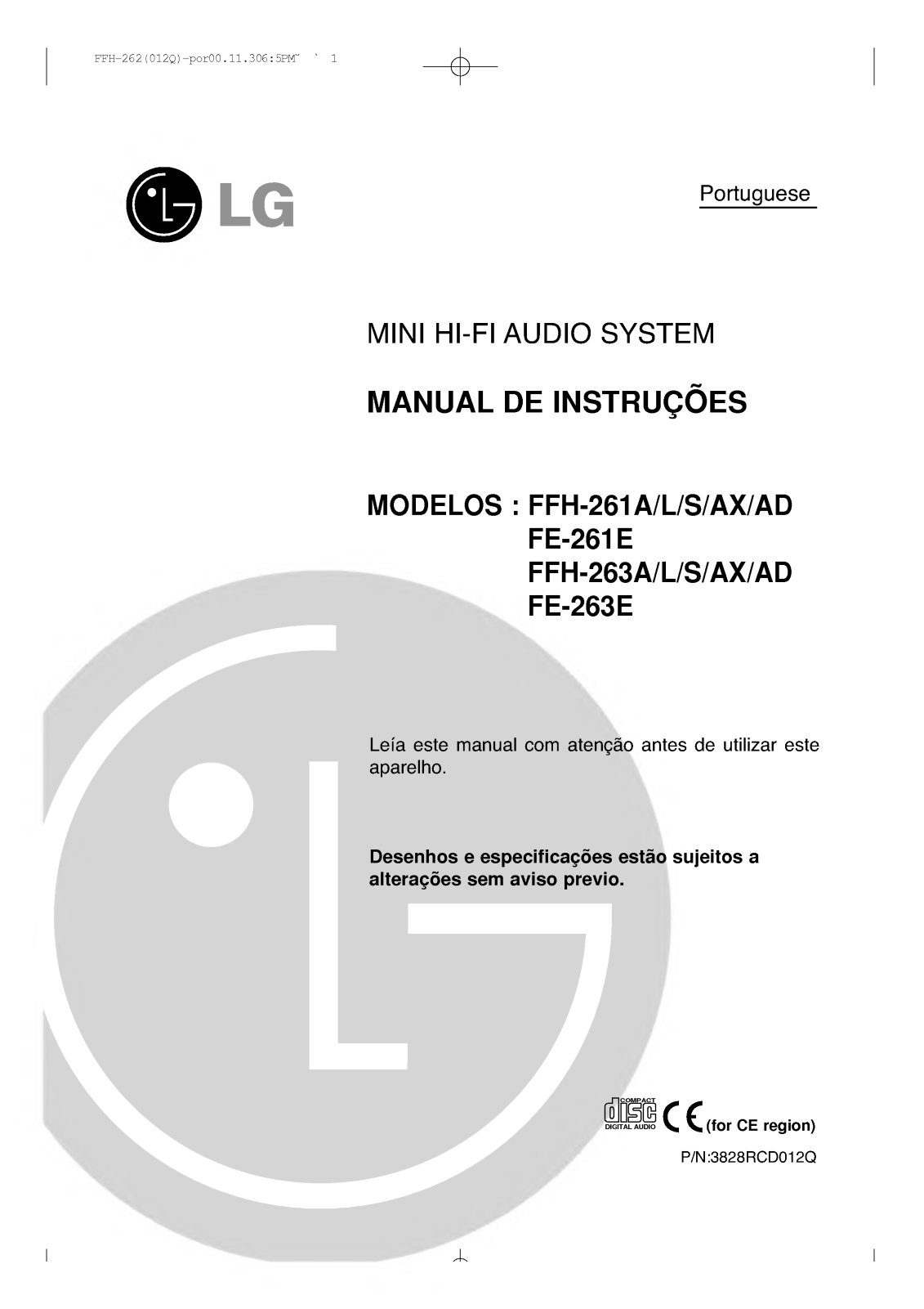 Lg FFH-263A, FFH-263L, FFH-263S, FFH-263AX, FFH-263AD Instructions Manual