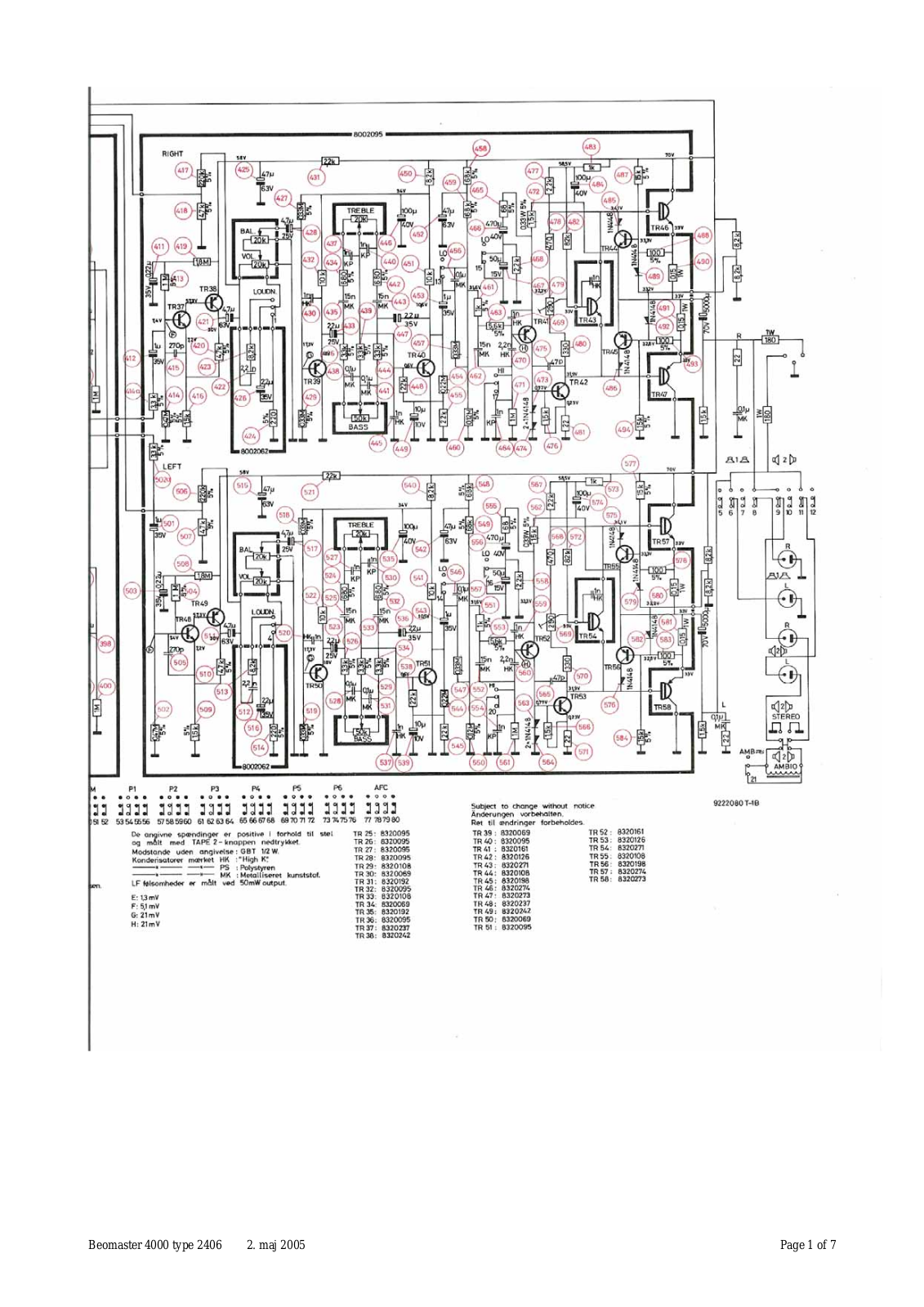 Bang Olufsen Beomaster 4000 Schematic