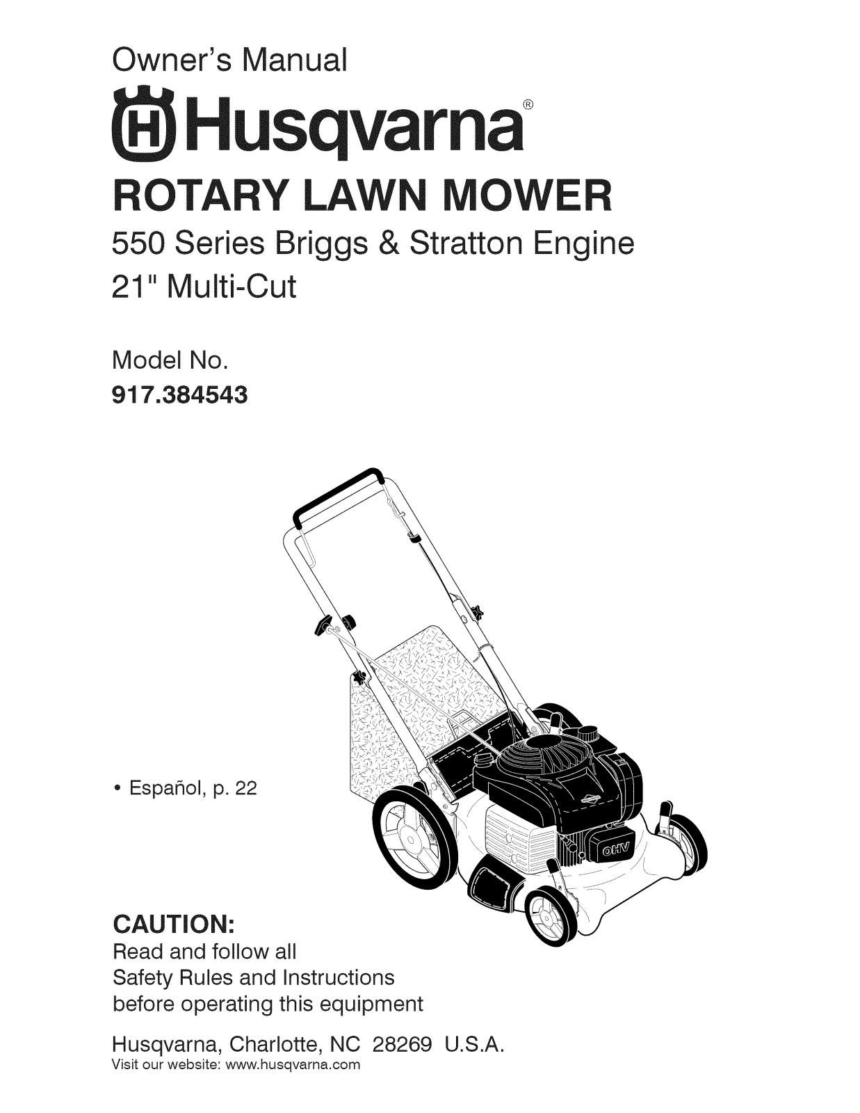 Husqvarna 917384543 Owner’s Manual