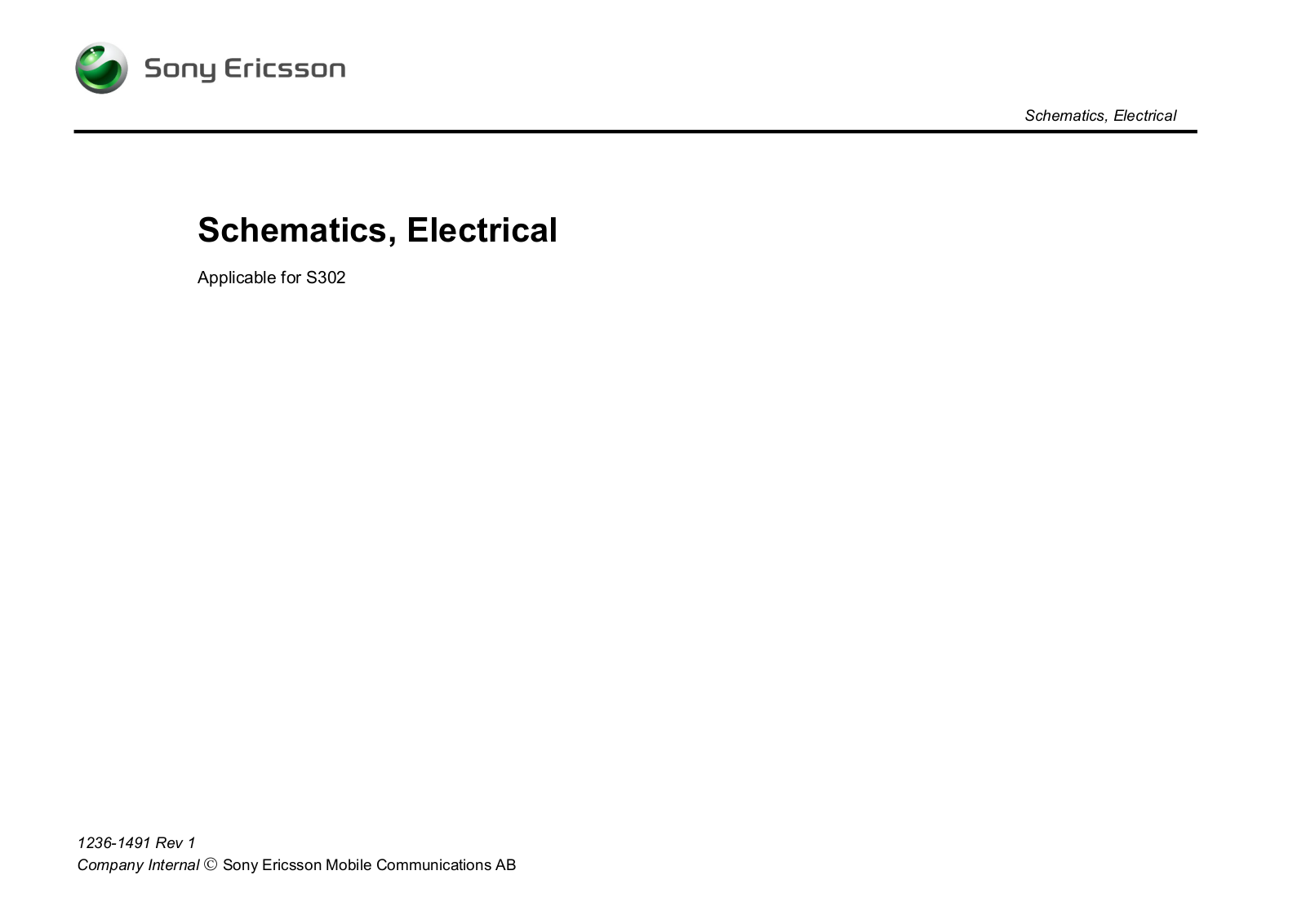 Sony Ericsson S302 Schematics