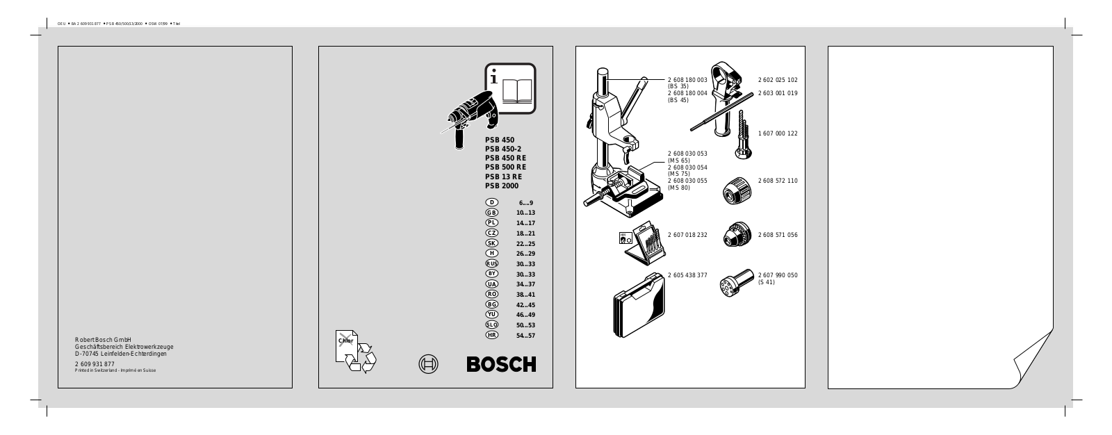 Bosch PSB 450 RE User manual