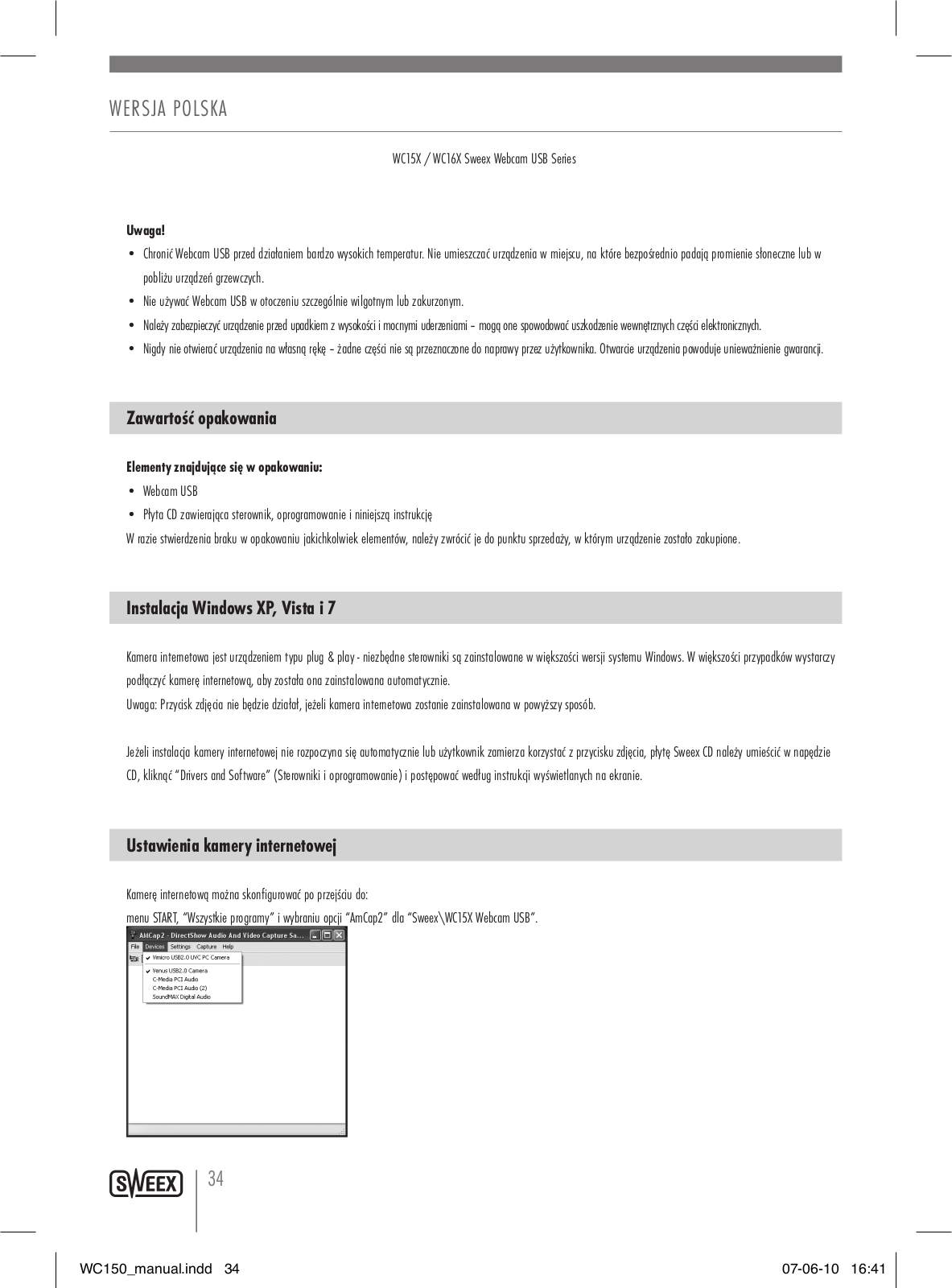 Sweex WC15X, WC16X User Manual