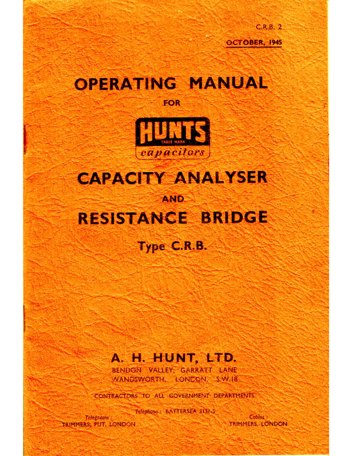 Hunts C.R.B. User Manual