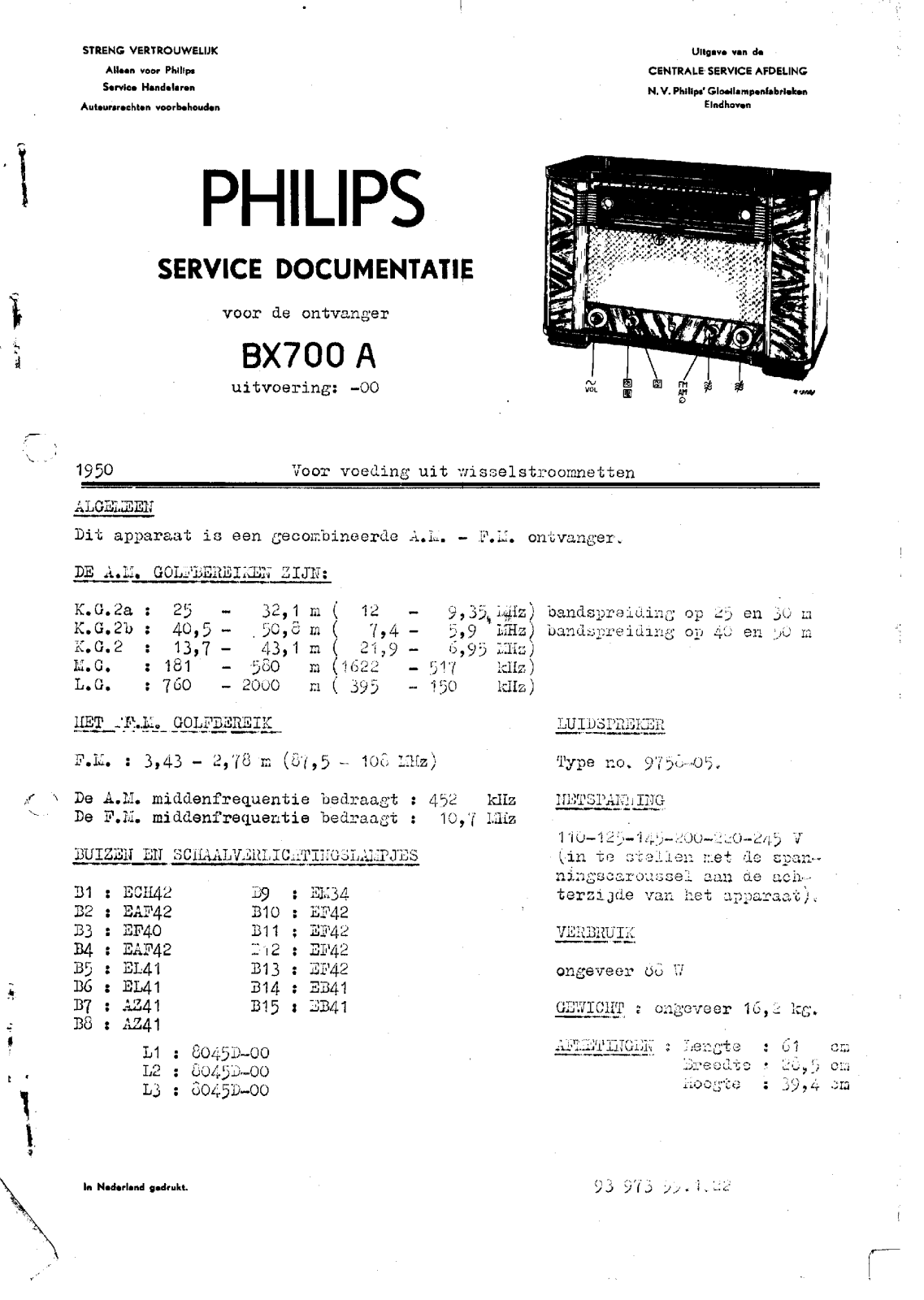 Philips BX700A Schematic