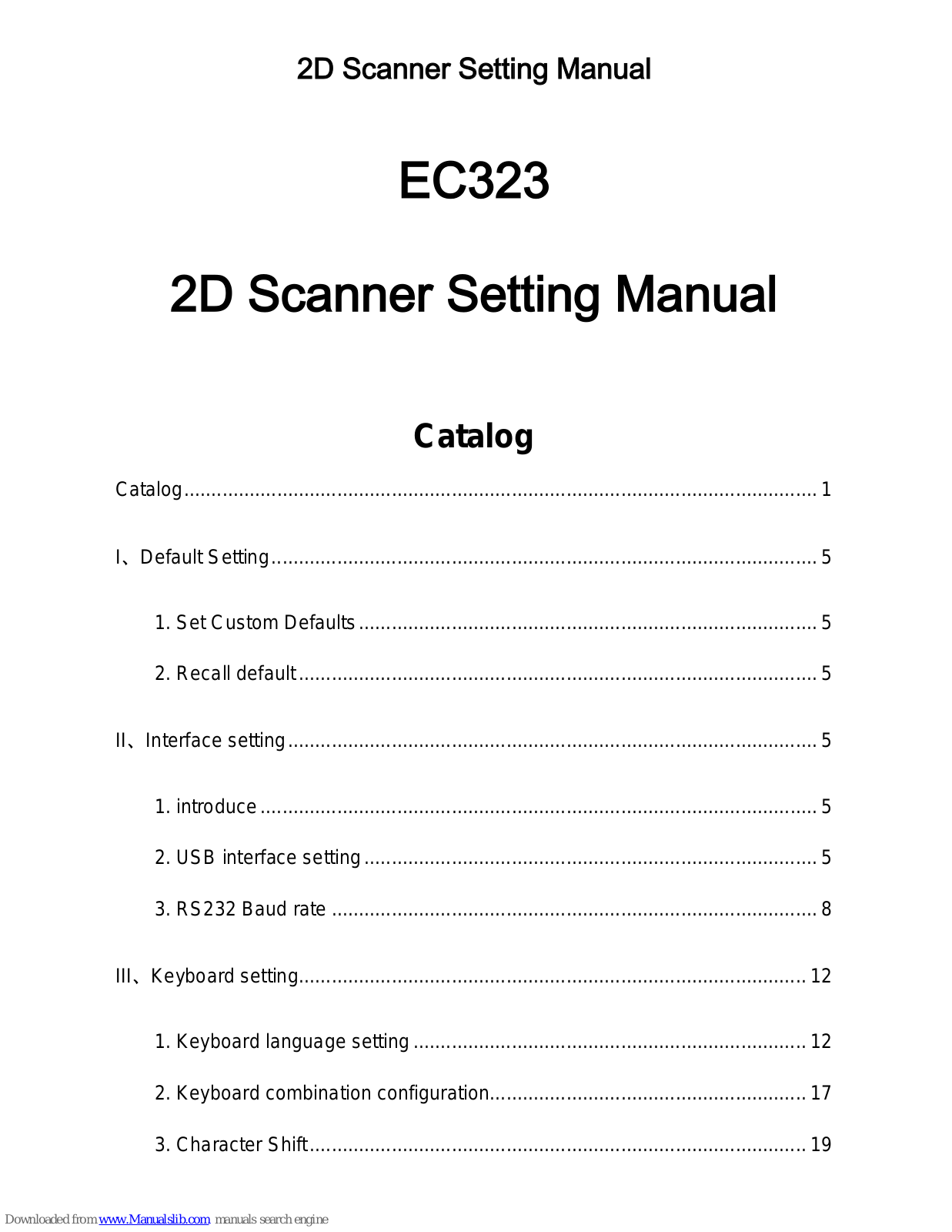 Gems EC323 Setting Manual - ManualMachine.com