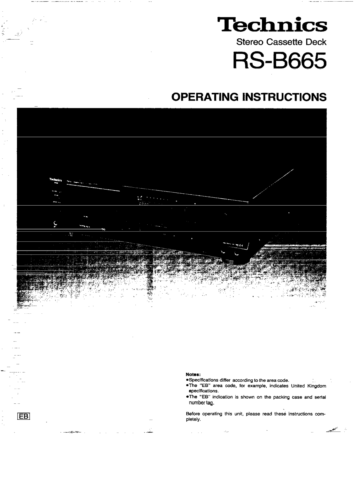 Panasonic RS-B665 Operating Instructions