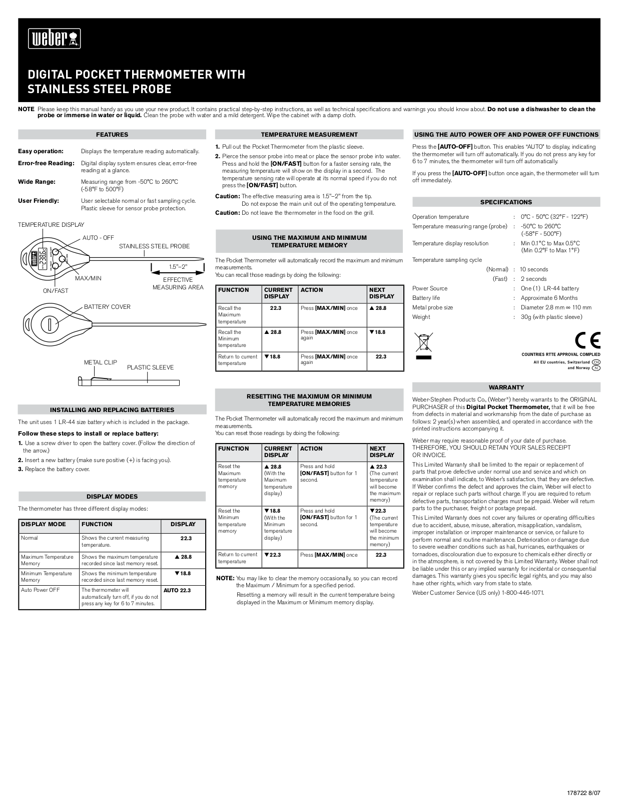 Weber 178722 User Manual