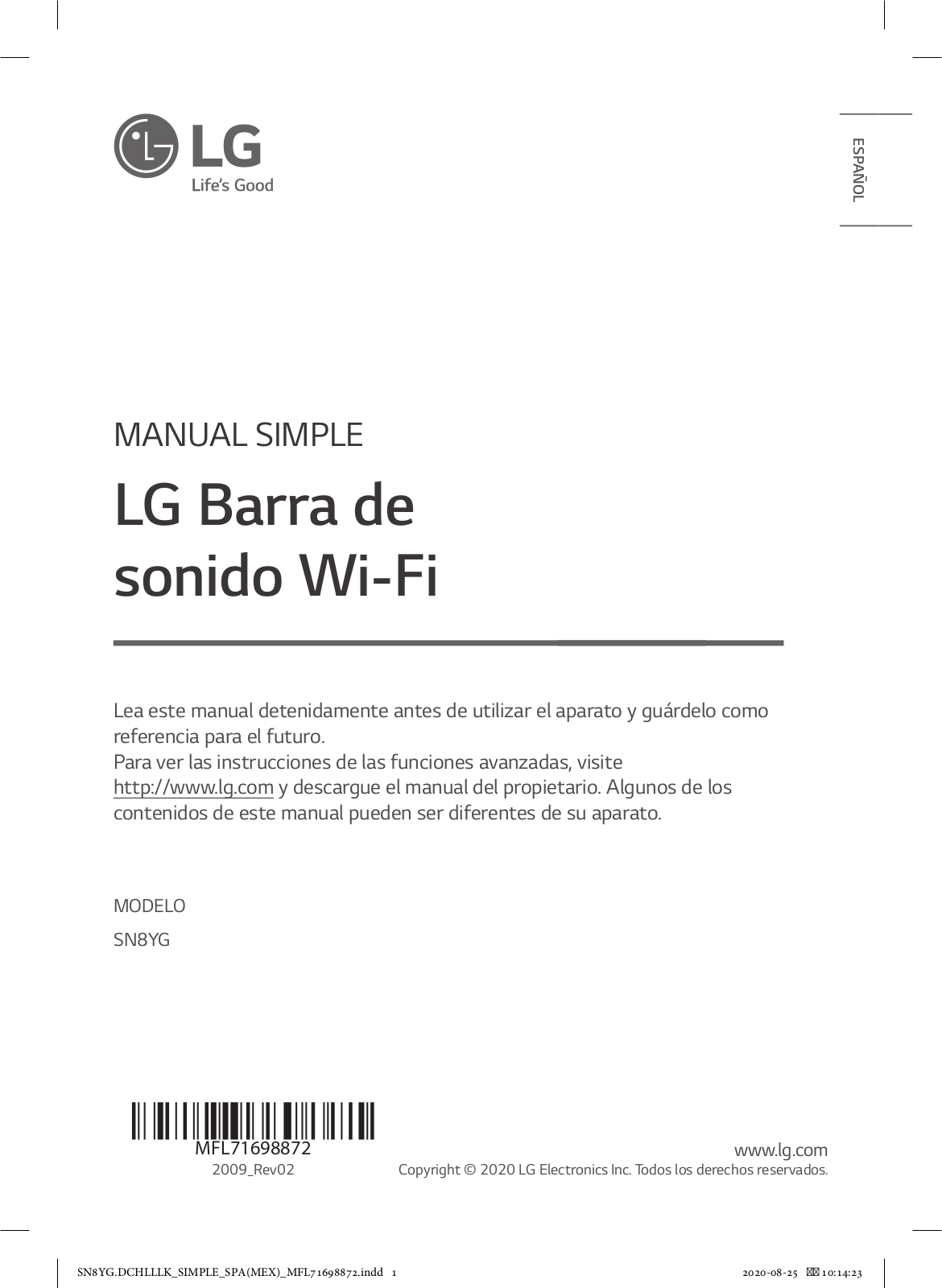 LG SN8YG User's Guide