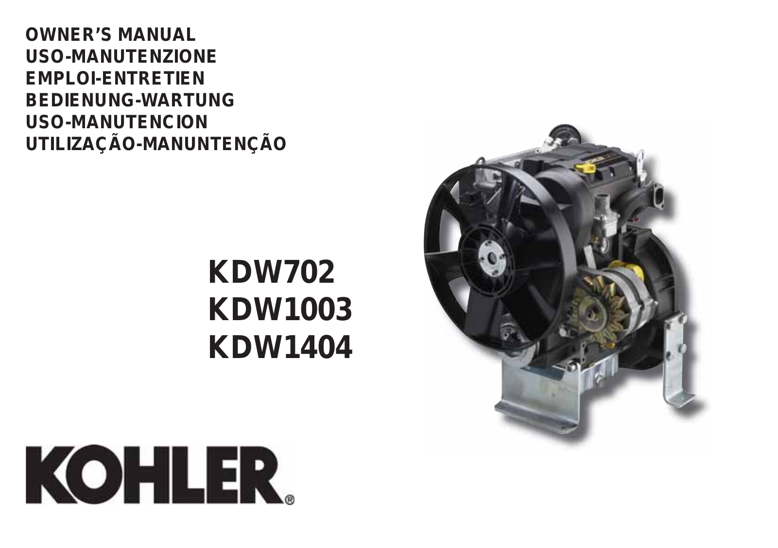 Kohler KDW702, KDW1404, KDW1003 User Manual