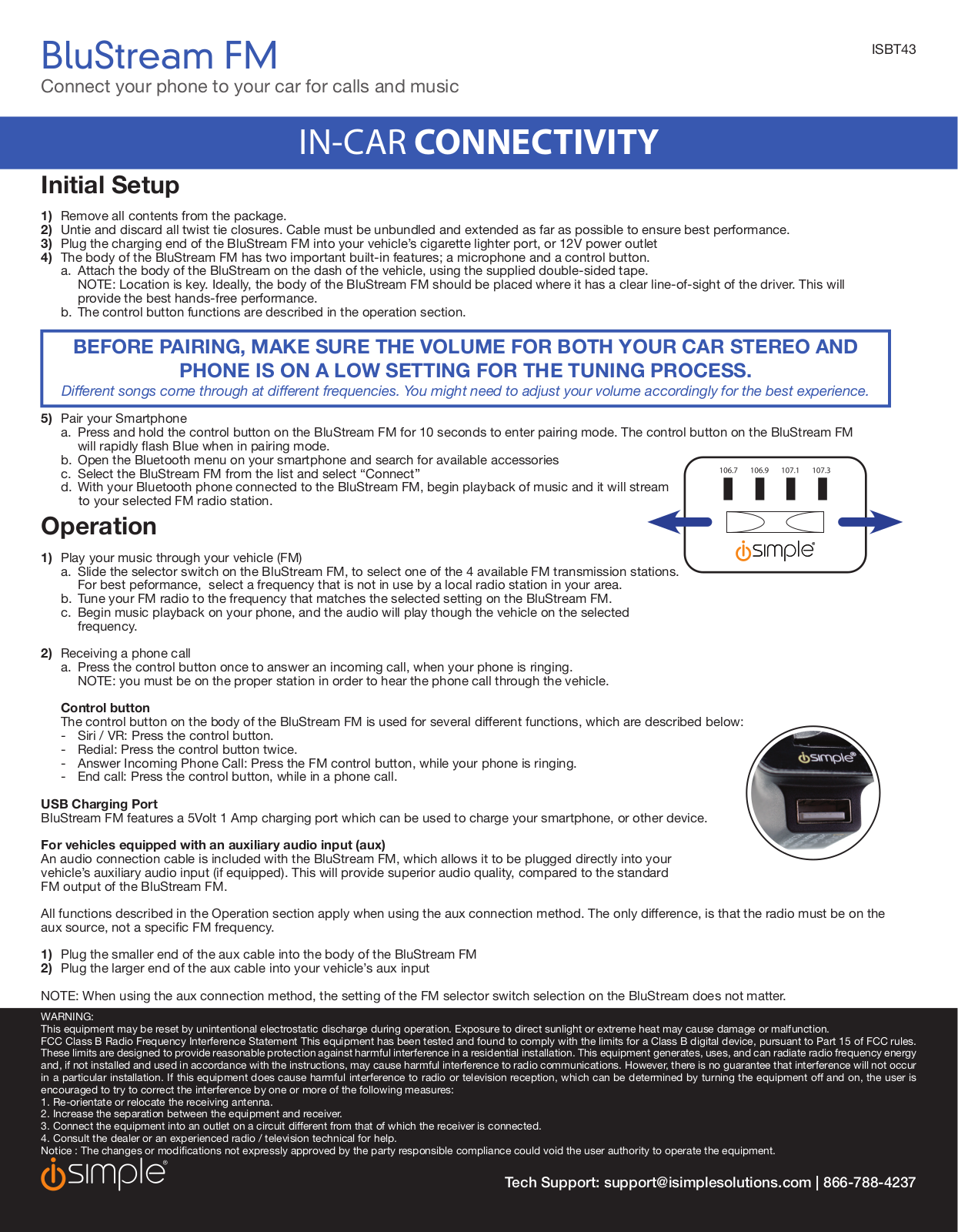 Isimple ISBT43 User Manual