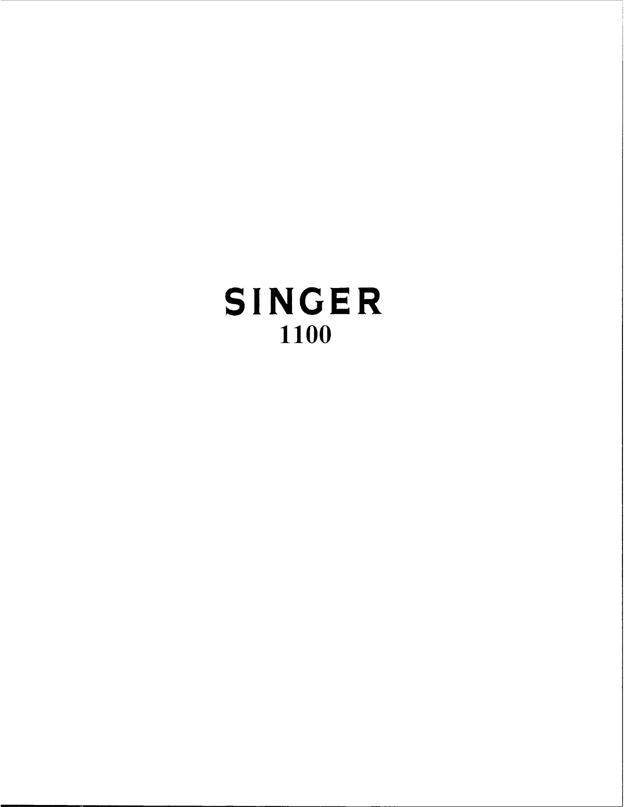 Singer 1100 User Manual