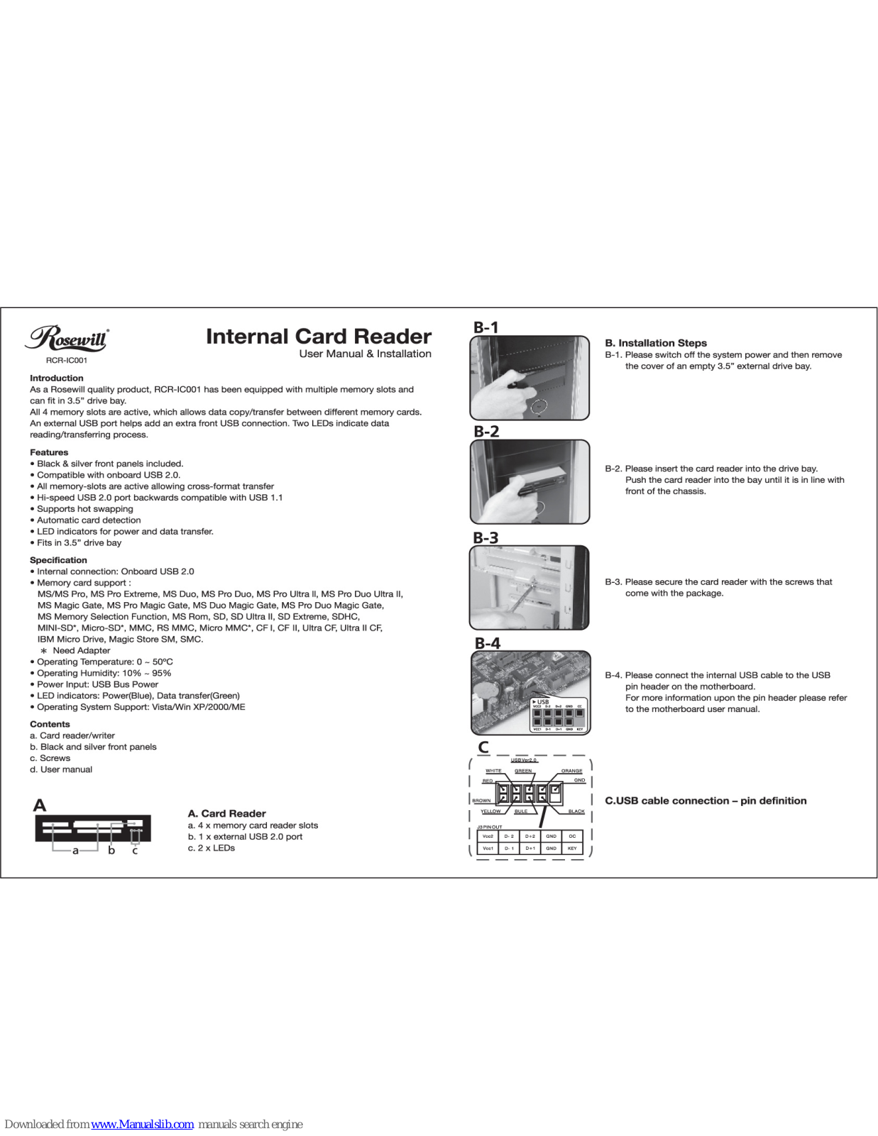 Rosewill RCR-IC001 User Manual