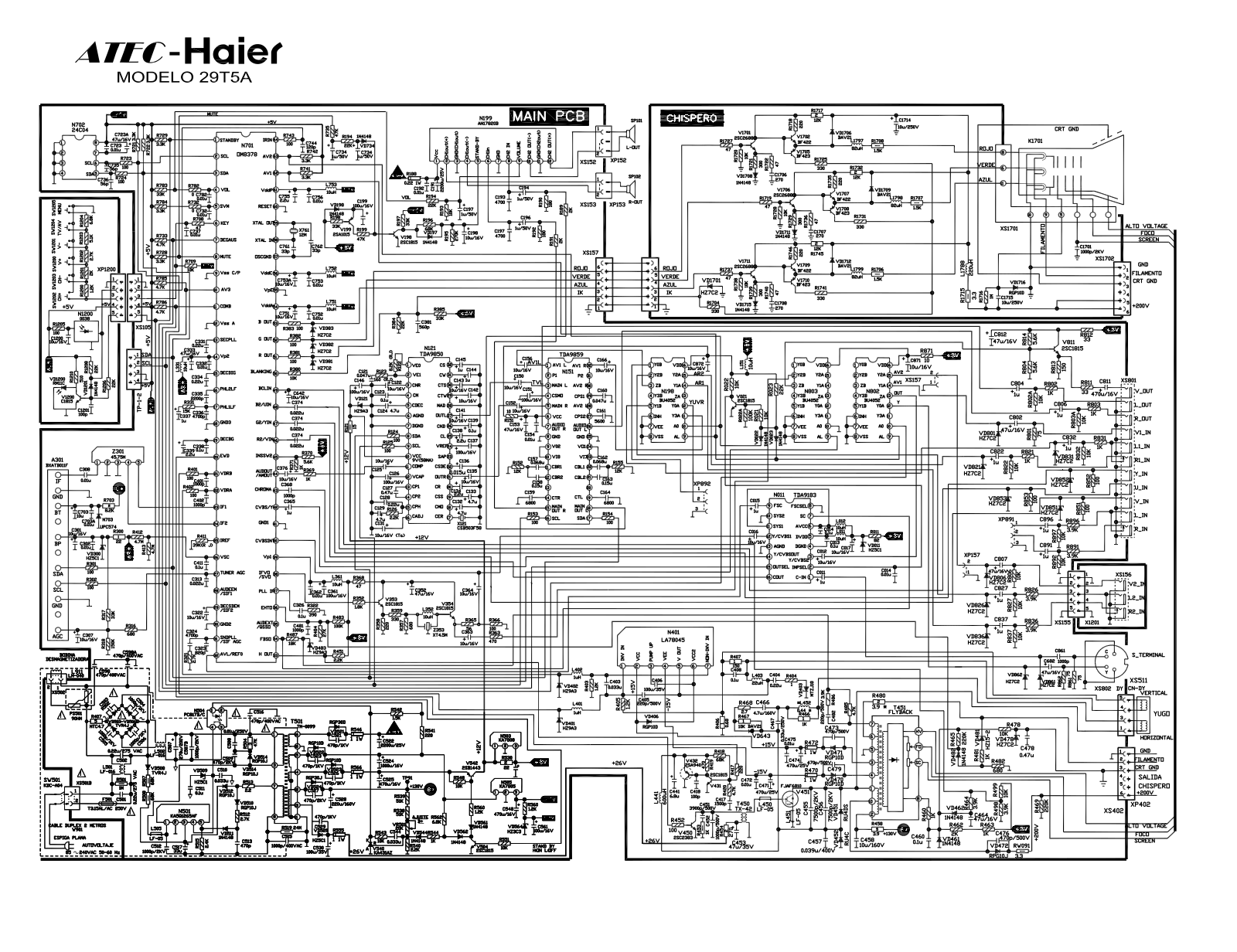 Atec HAIER 29T5A Schematic