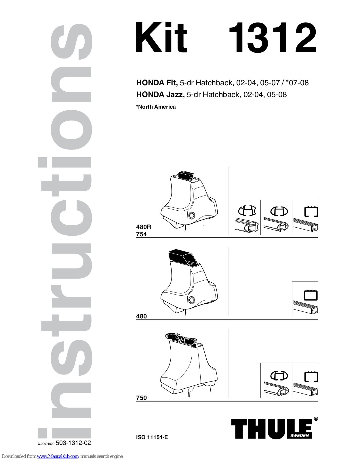 Thule Kit 1312 Instructions Manual - ManualMachine.com