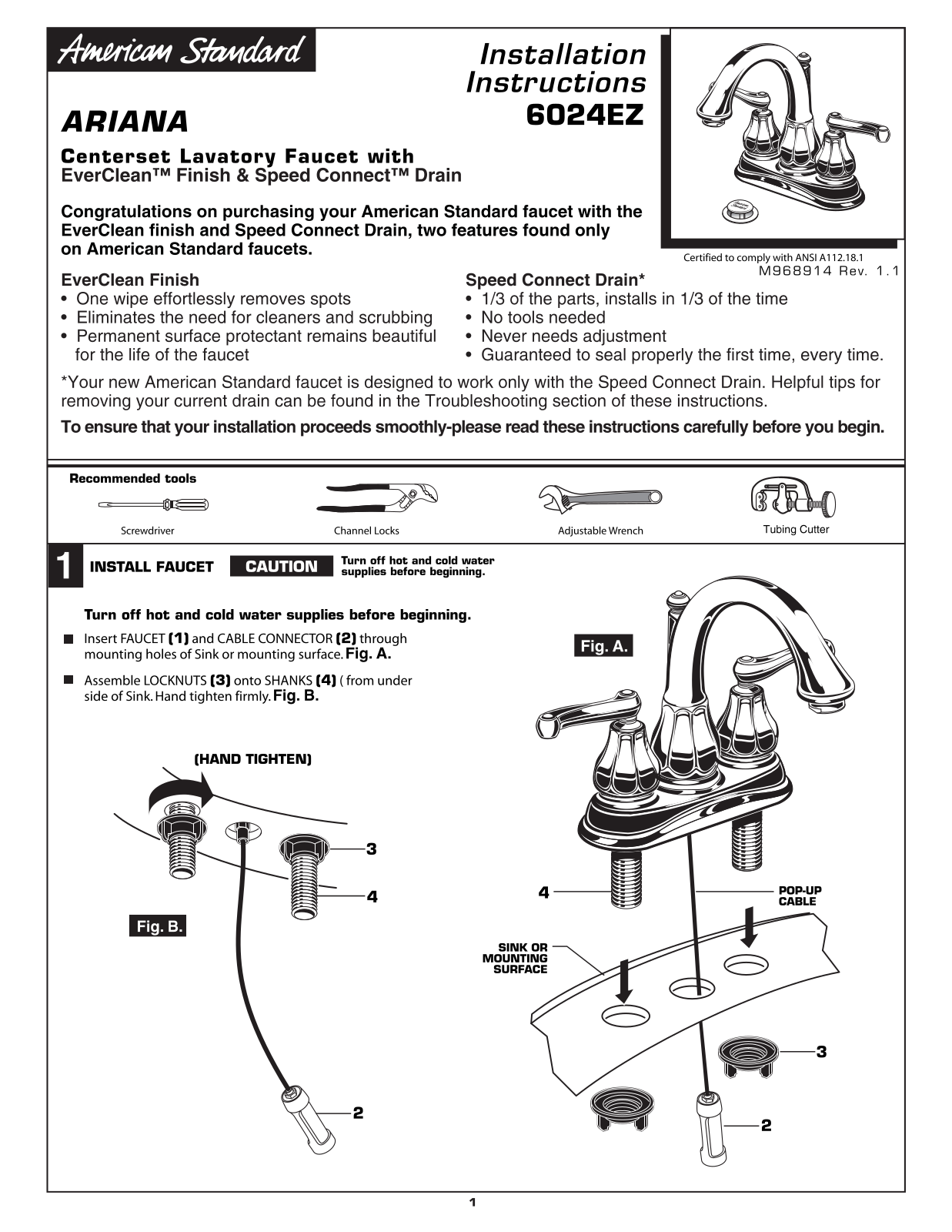 American Standard 6024EZ User Manual