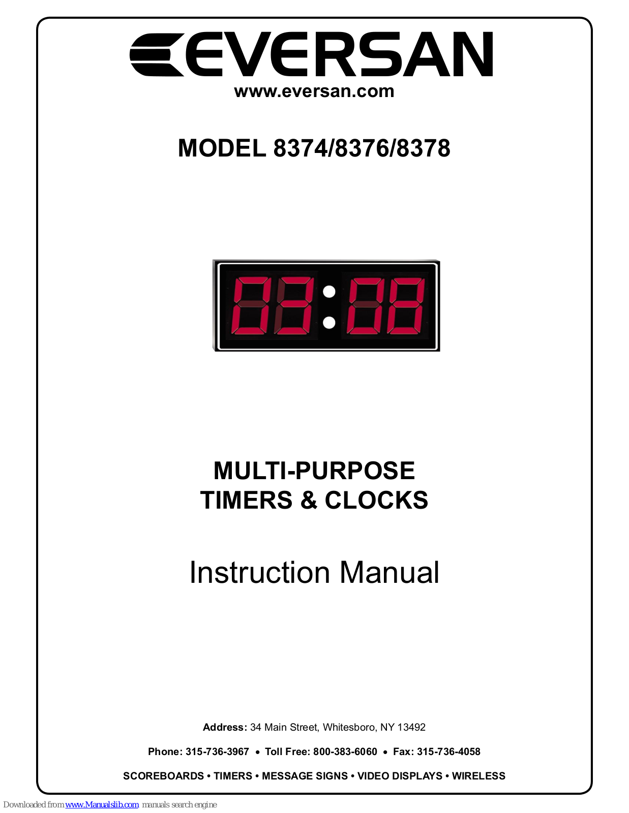 Eversan 8374, 8378, 8376 Instruction Manual