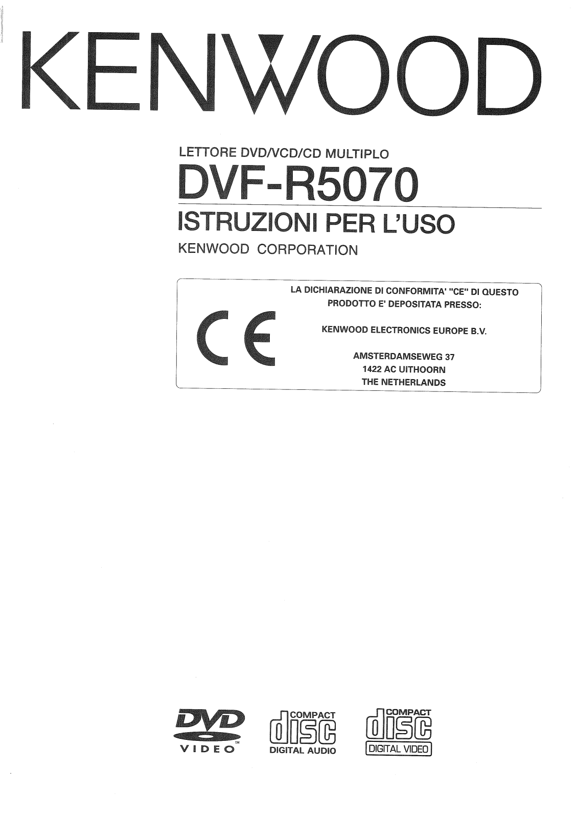 Kenwood DVF-R5070 User Manual