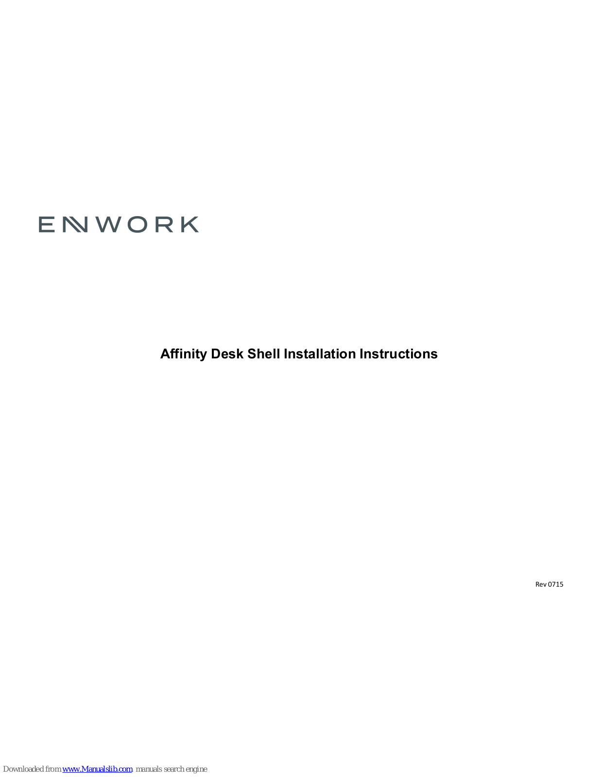 Enwork Affinity Desk Shell Installation Instructions Manual